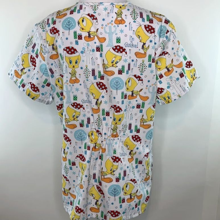 Vintage Looney Tunes Christmas Scrub Top Tweedie Bird Size L Womens Size L / US 10 / IT 46 - 7 Thumbnail