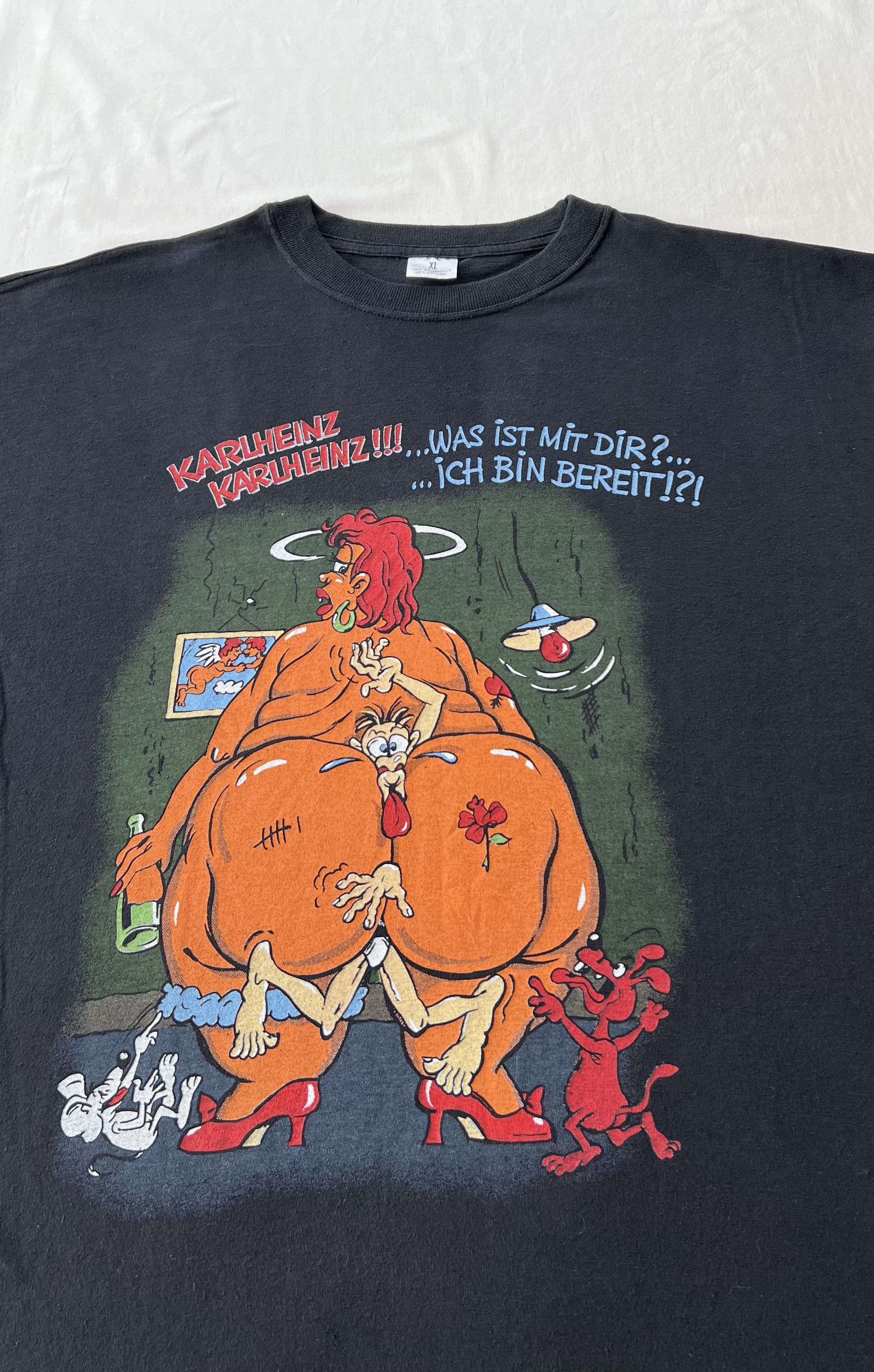 Vintage Vintage 90s Fat Women Weak Man Funny Humor T-shirt Size US XL / EU 56 / 4 - 3 Thumbnail