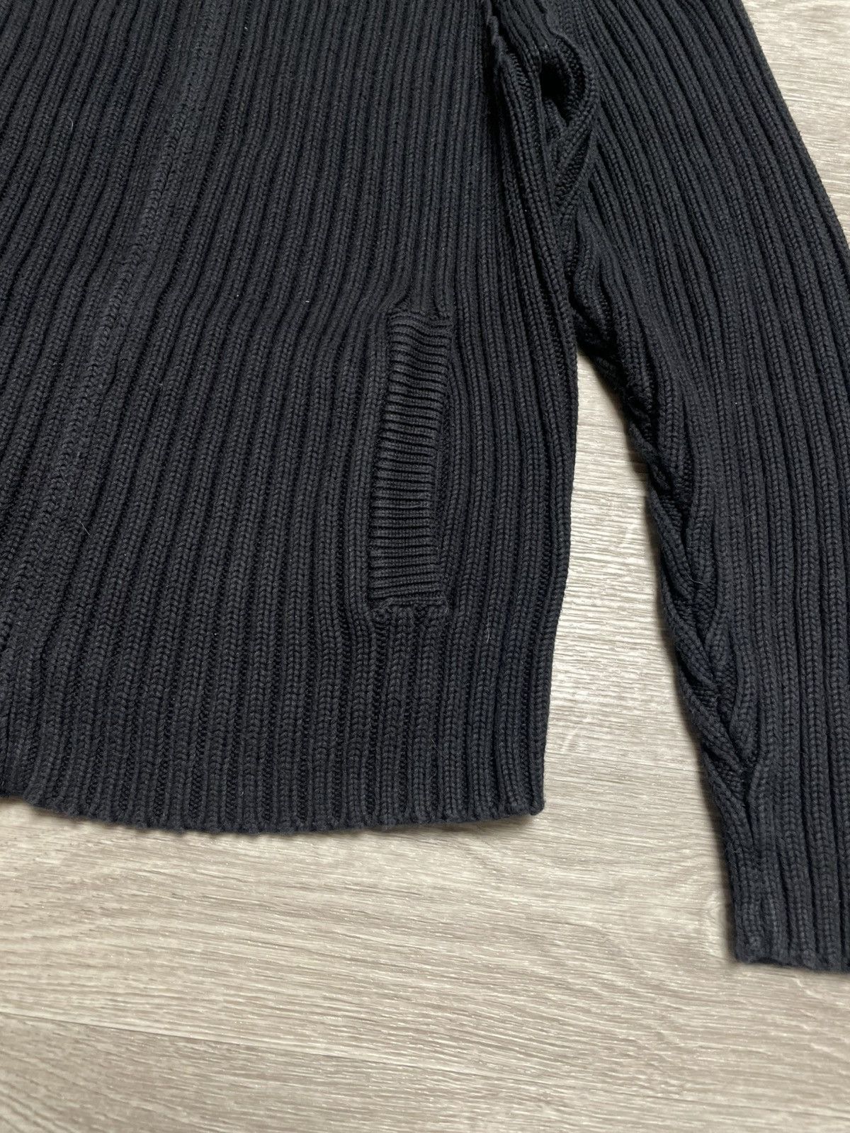 Schott Vintage Schott NYC Black Ribbed Knit Full Zip Sweater USA Size US XL / EU 56 / 4 - 8 Thumbnail