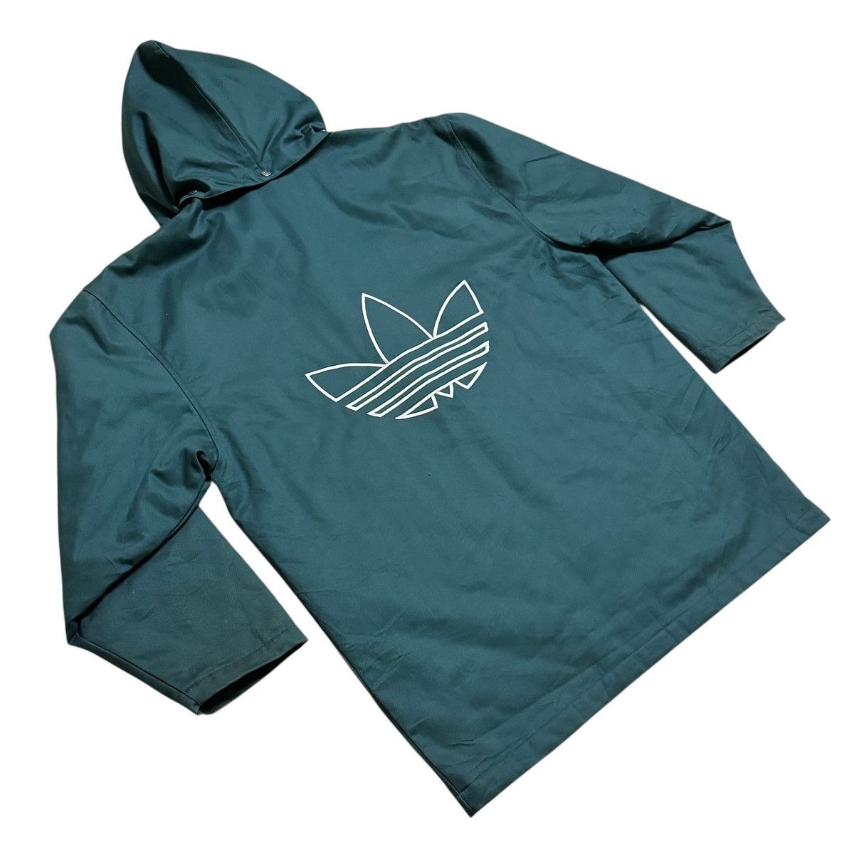 Adidas Vintage Adidas Trefoils Long Jacket Flexible Hoodie Size US M / EU 48-50 / 2 - 3 Thumbnail