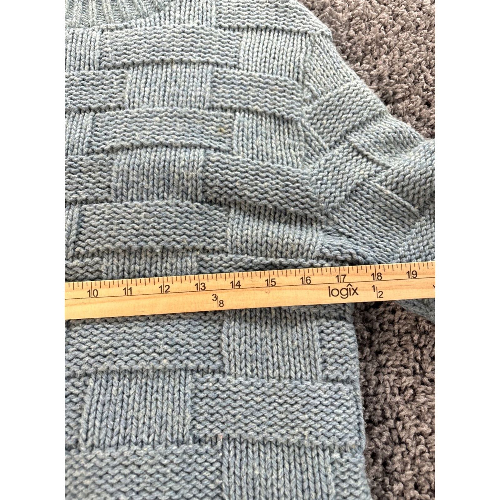 Vintage VINTAGE Wool Kodel Sweater Womens XL Blue Cable-Knit 80s Pullover Grandma Chunky Knit Size XL / US 12-14 / IT 48-50 - 3 Thumbnail