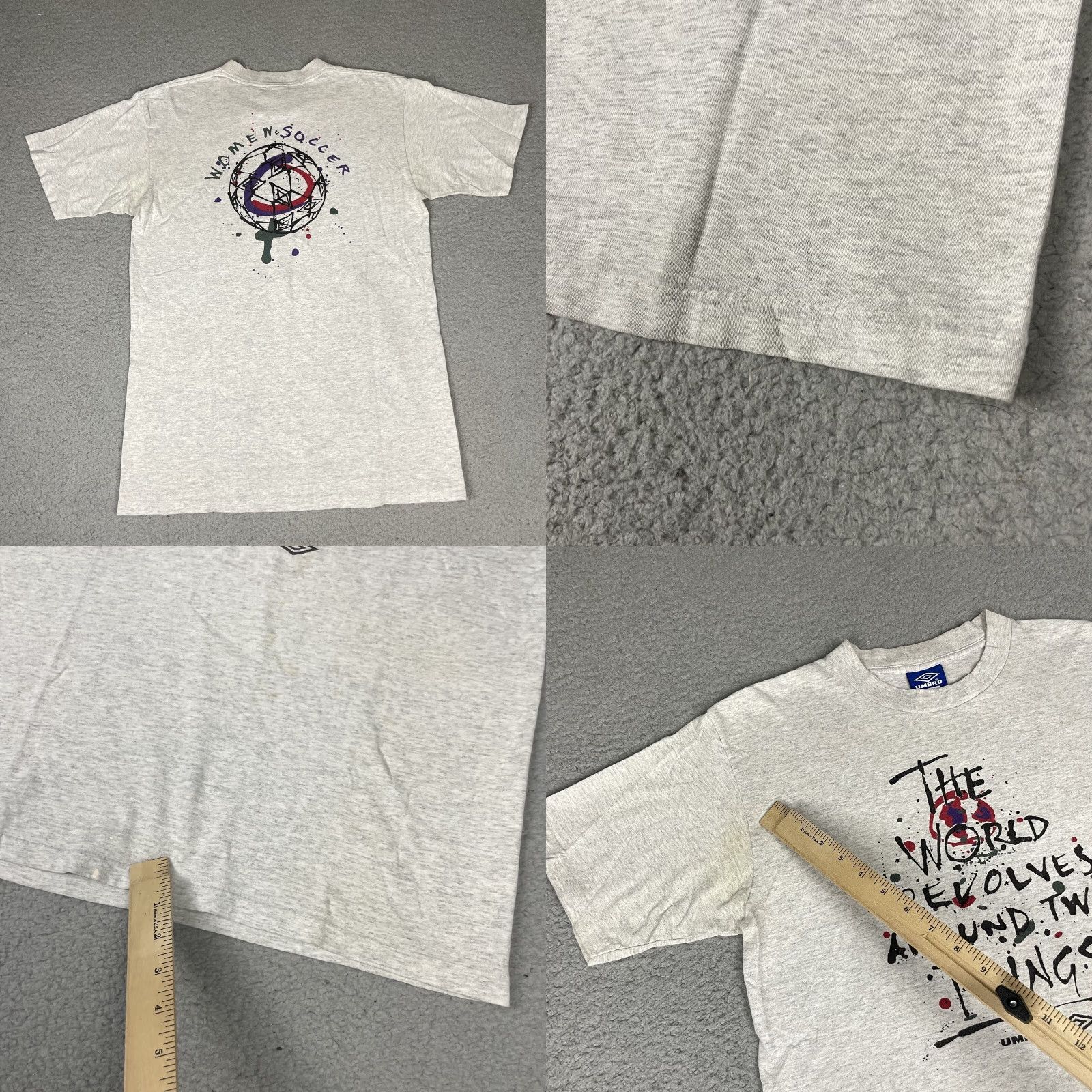 Umbro VINTAGE Umbro TShirt Adult M Grey USA Women Soccer Distressed 90s Single M* Size M / US 6-8 / IT 42-44 - 8 Thumbnail