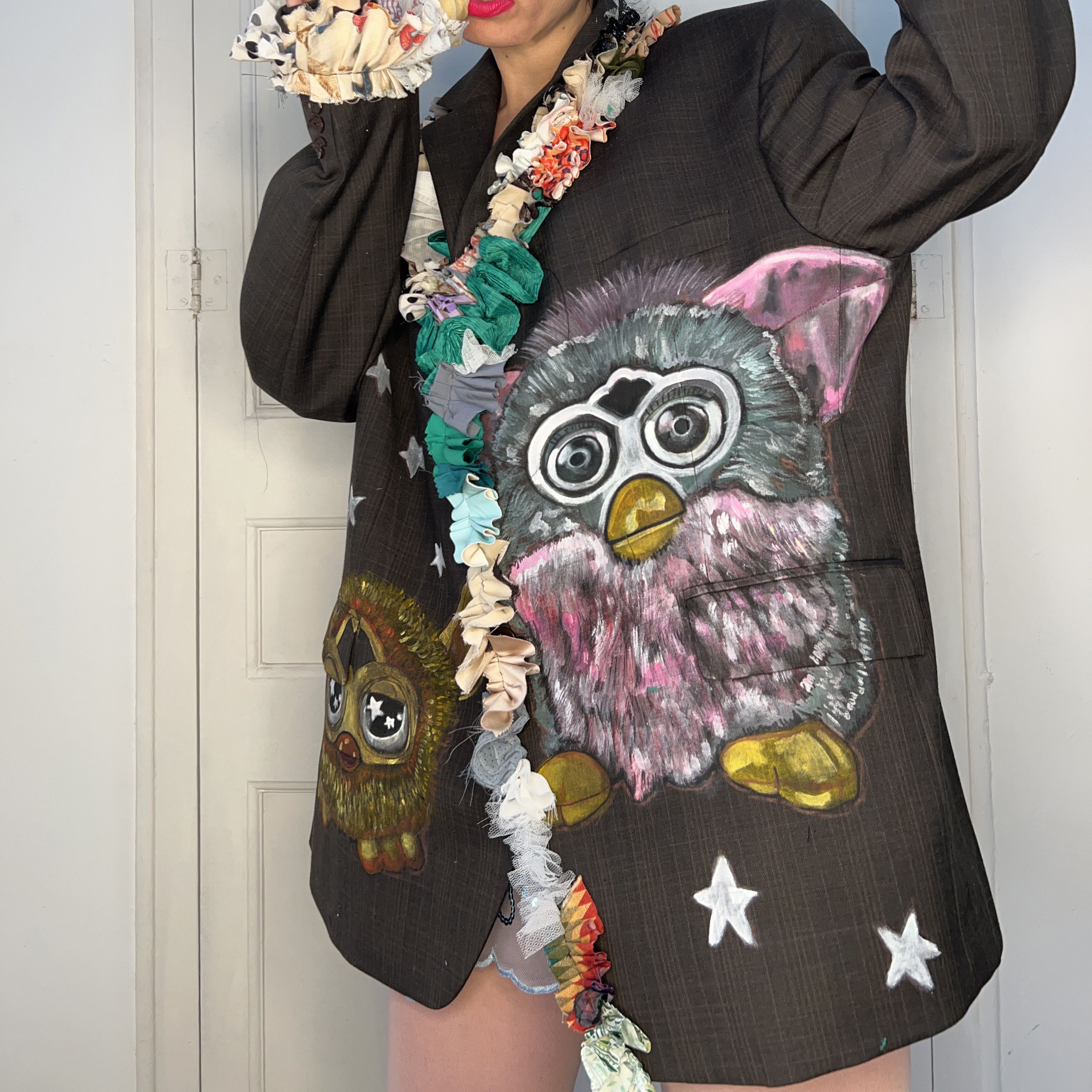 Custommade Hand Painted 90s Nostalgia Toy Art Blazer Size 4XL / US 24-26 - 3 Thumbnail