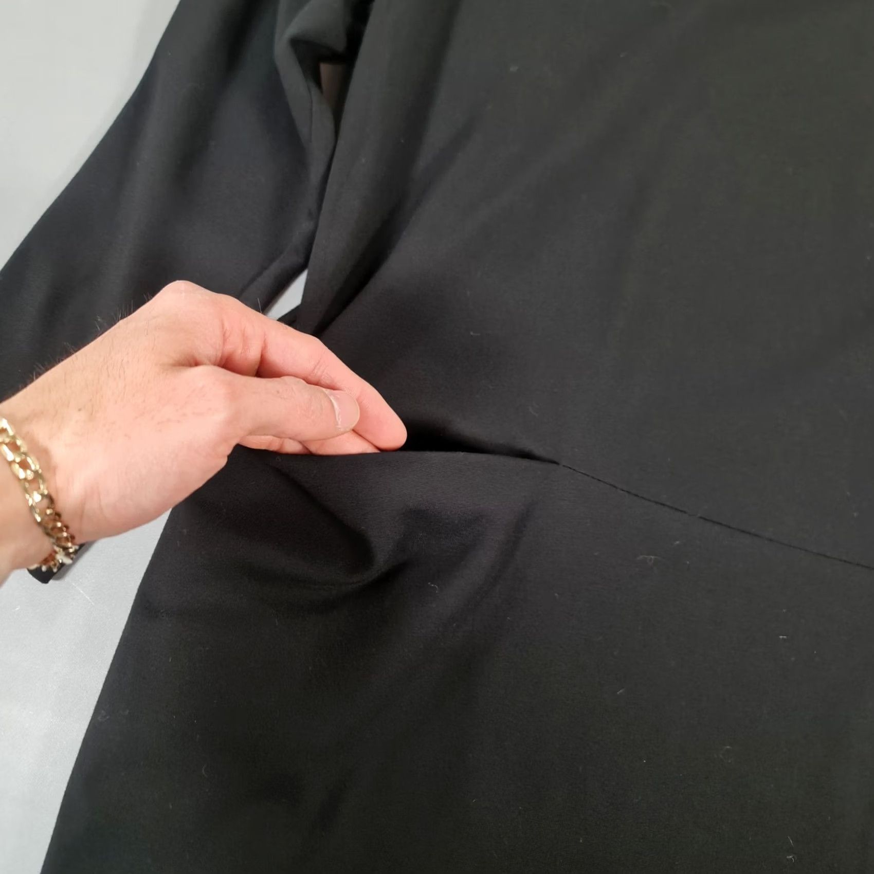 Vintage VINTAGE Sahara Dress Black Midi Long Sleeve Pockets 12 UK Women JS Size XL / US 12-14 / IT 48-50 - 4 Thumbnail