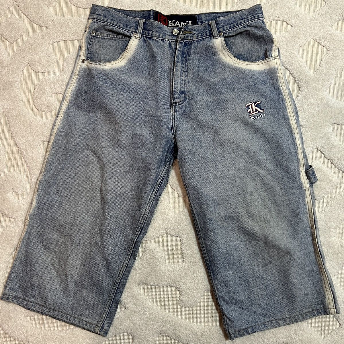 Karl Kani Crazy Vintage Y2K Karl Kani Embroidered Jean Shorts Size US 37 - 10 Thumbnail