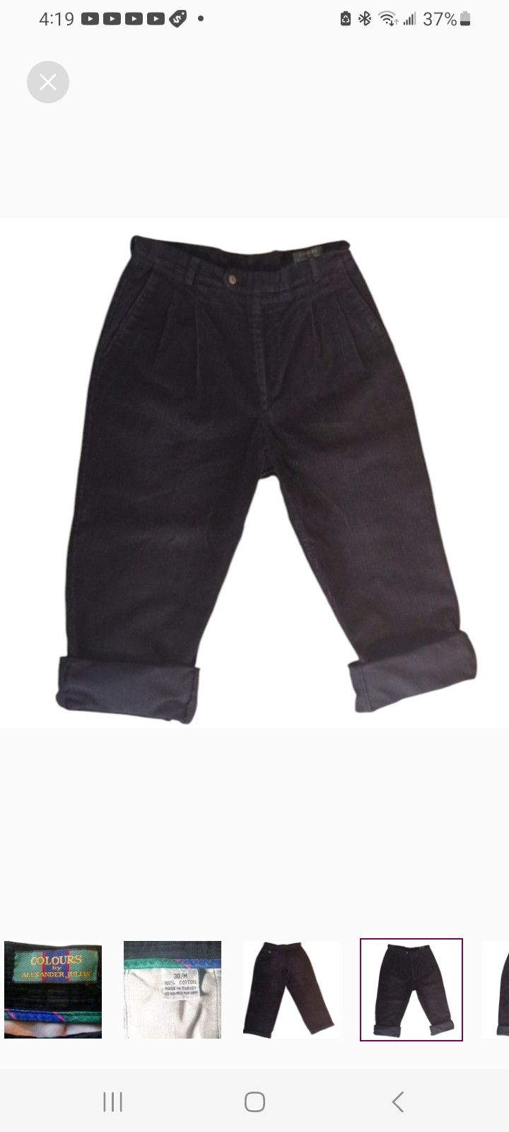 Alexander Julian Vintage 'COLOURS' by Alexander Julian Corduroy Pants Size US 30 / EU 46 - 6 Thumbnail