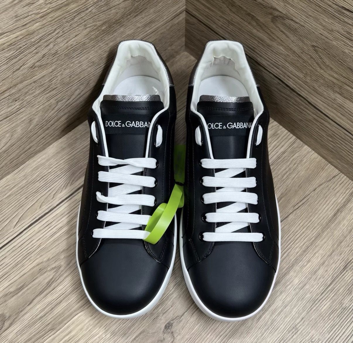Dolce & Gabbana Dolce & Gabbana Black White Silver-Tail Sneakers J41 Size US 9.5 / EU 42-43 - 3 Thumbnail