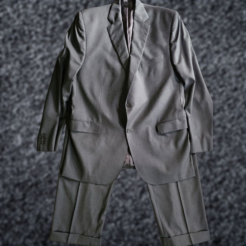 Cremieux Cremieux 2pc Suit Gray Pencil Stripe Wool 100% Wool Loro Piana Super 130s Sz 428L Pant 42L Jacket 2 Piece Regular Men Suit Dress Size 48R - 1 Thumbnail