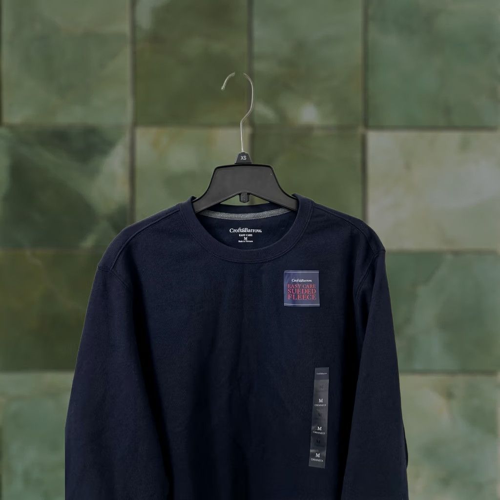 Croft & Barrow Croft & Barrow Crewneck Mens Medium Navy Blue Pullover Sweatshirt L/S NWT Size US M / EU 48-50 / 2 - 1 Thumbnail
