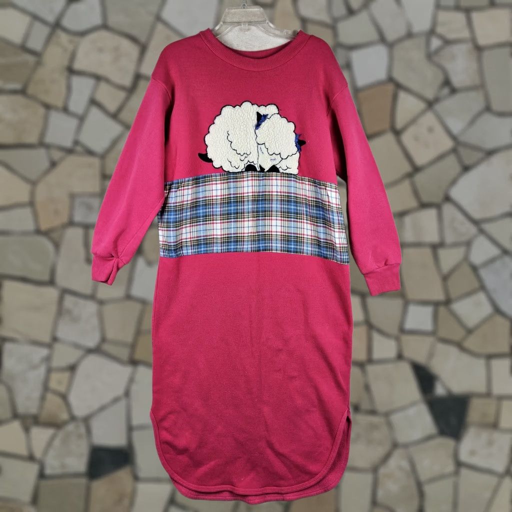 Vintage VINTAGE Night Gear Fleece Nightgown Pink Plaid L Womens Size ONE SIZE - 1 Thumbnail