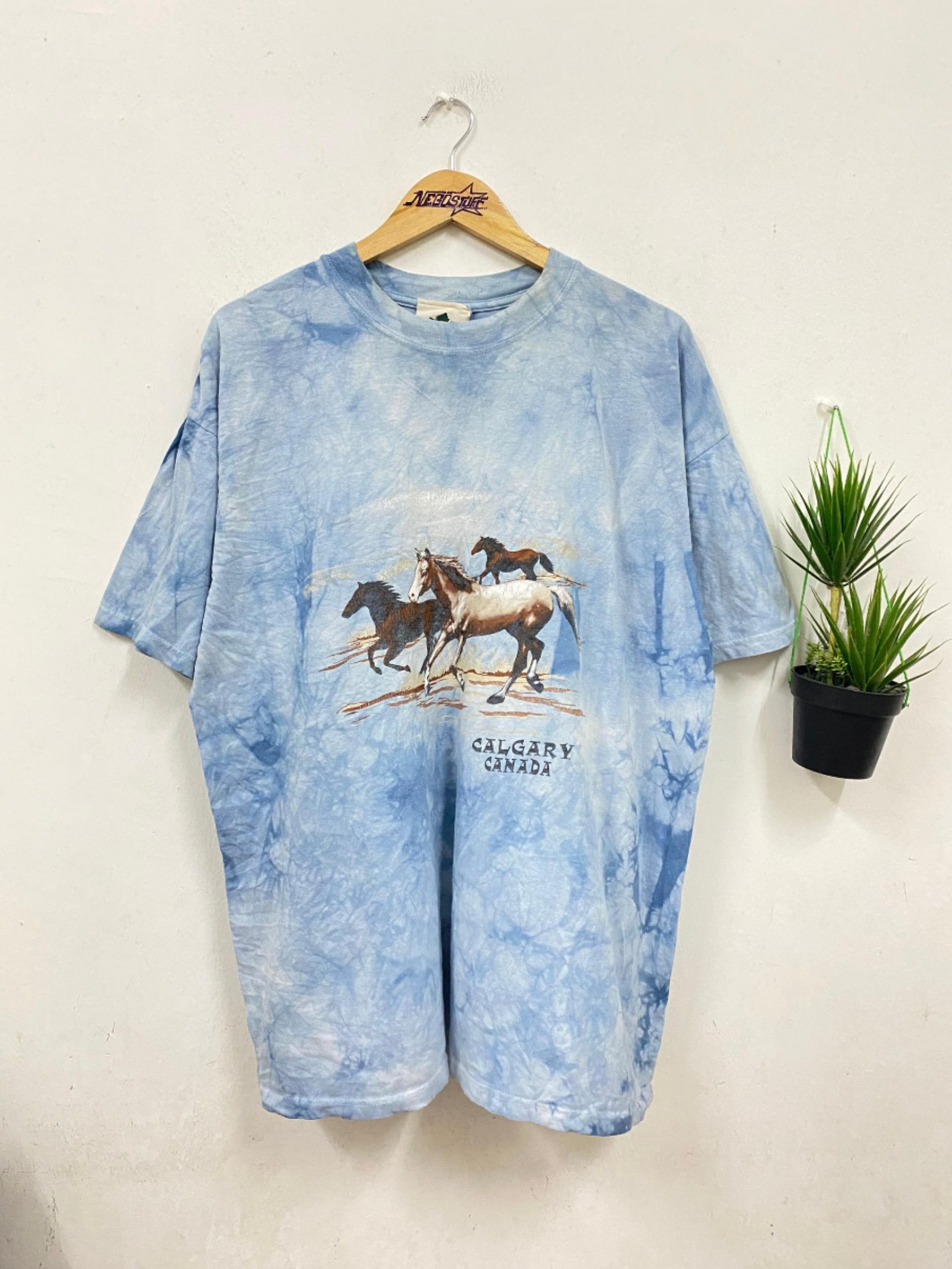 Vintage Vintage Habitat running horses tie dye t shirt Size US XL / EU 56 / 4 - 1 Thumbnail