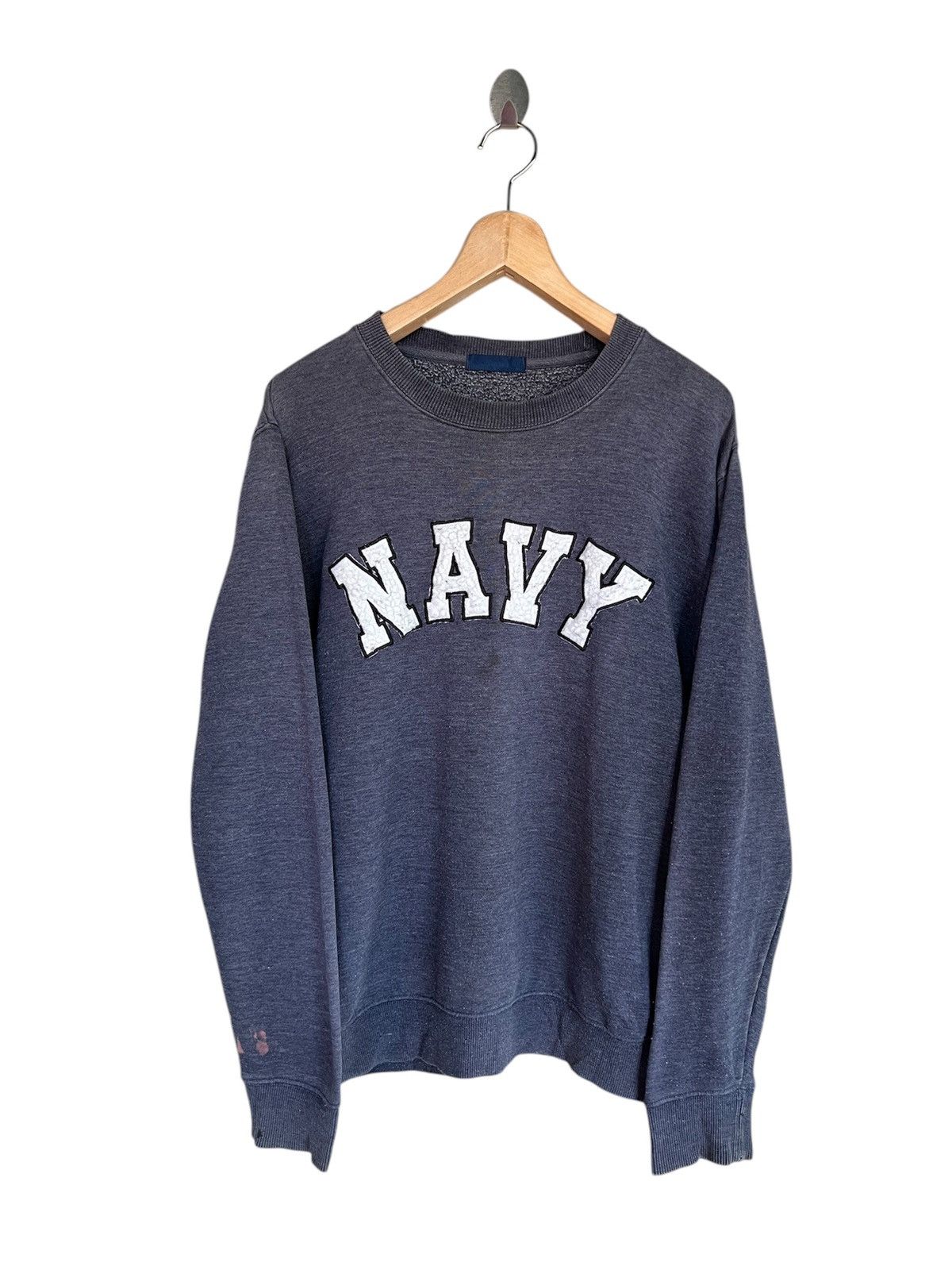 Vintage Vintage Navy Spell Out Sweatshirt Size US S / EU 44-46 / 1 - 1 Thumbnail