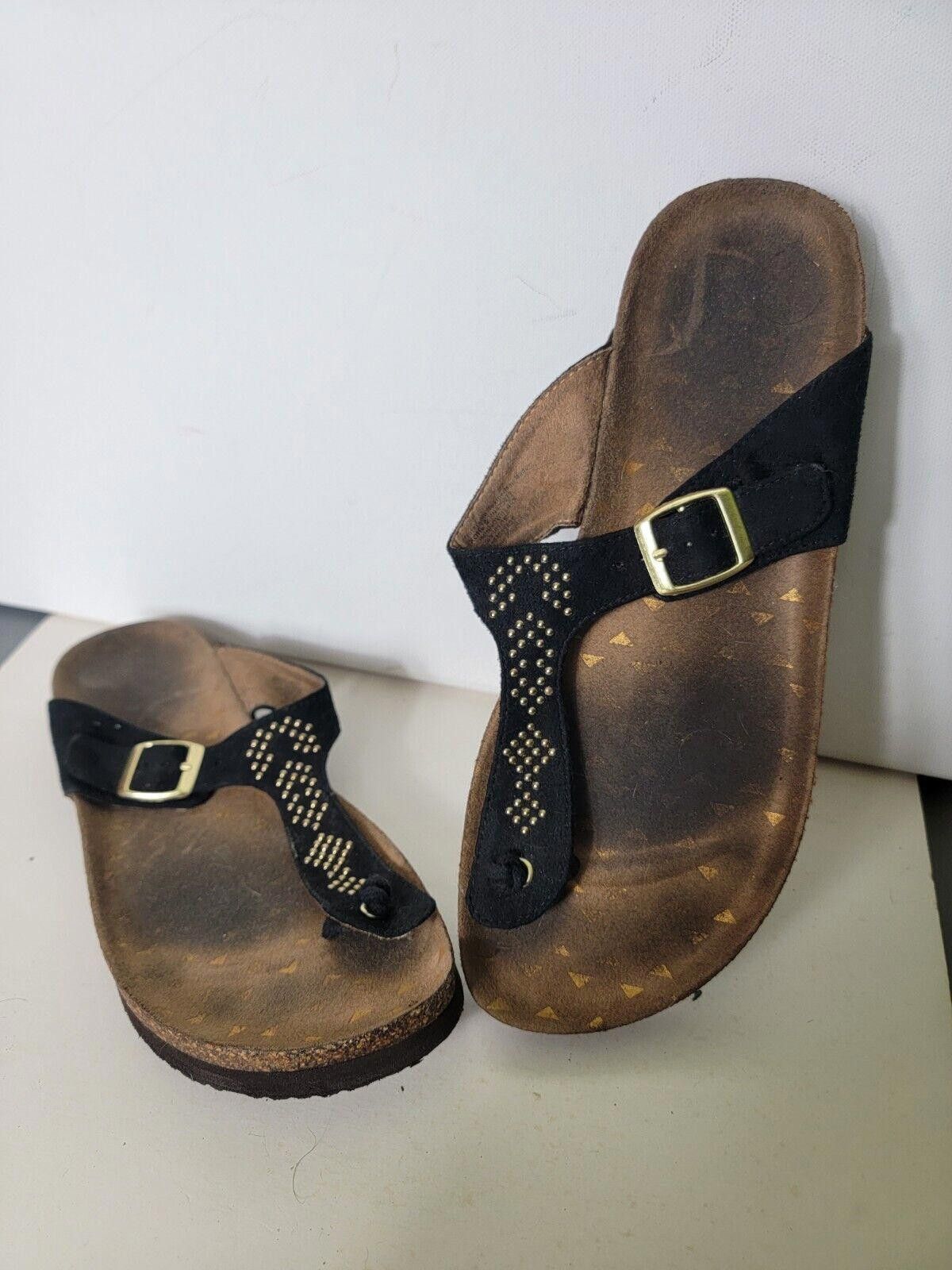 Kohl's Kohls Womens Black Brown Size 7m Straps Size US 7 / IT 37 - 1 Thumbnail