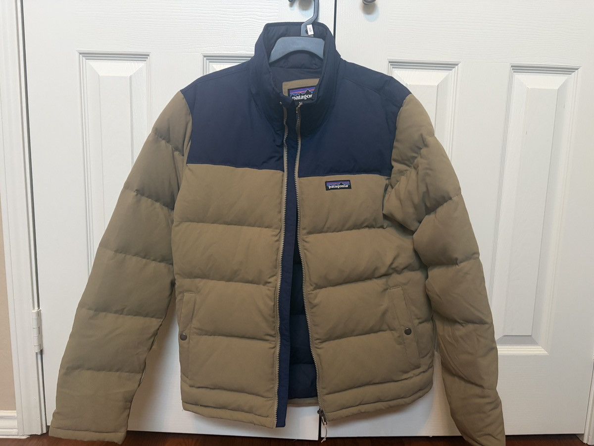 Patagonia Men’s Patagonia Bivy Down Puffer Jacket - Navy & Tan - Small Size US S / EU 44-46 / 1 - 1 Thumbnail