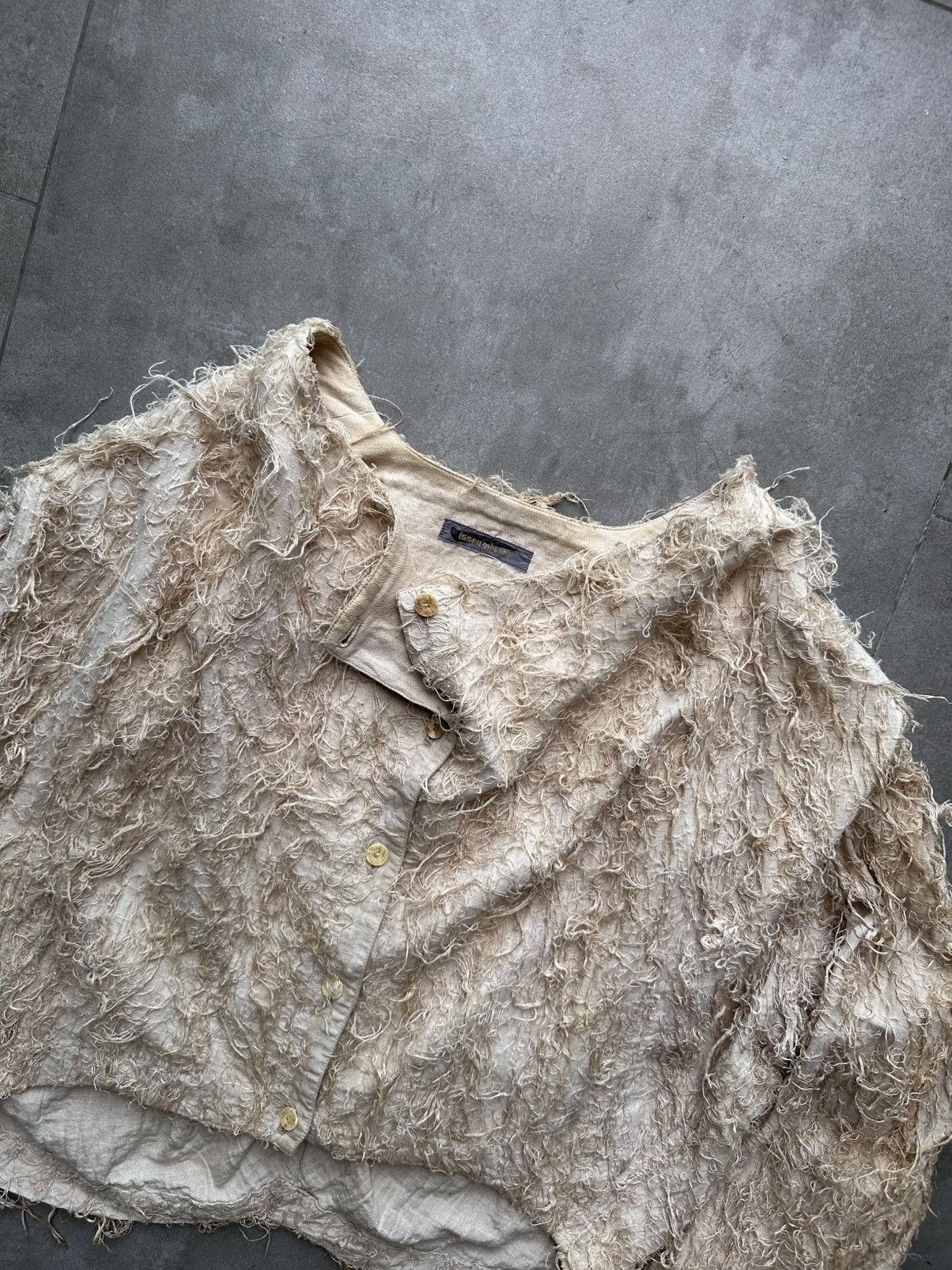 Issey Miyake 1980s ISSEY MIYAKE TEXTURED LINEN JACKET Size US M / EU 48-50 / 2 - 10 Thumbnail