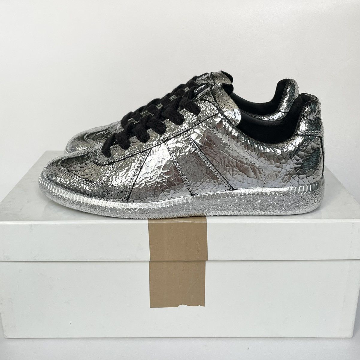 Maison Margiela ‘Cracked Mirror’ Leather GAT Sneakers Size US 7 / IT 37 - 20 Thumbnail
