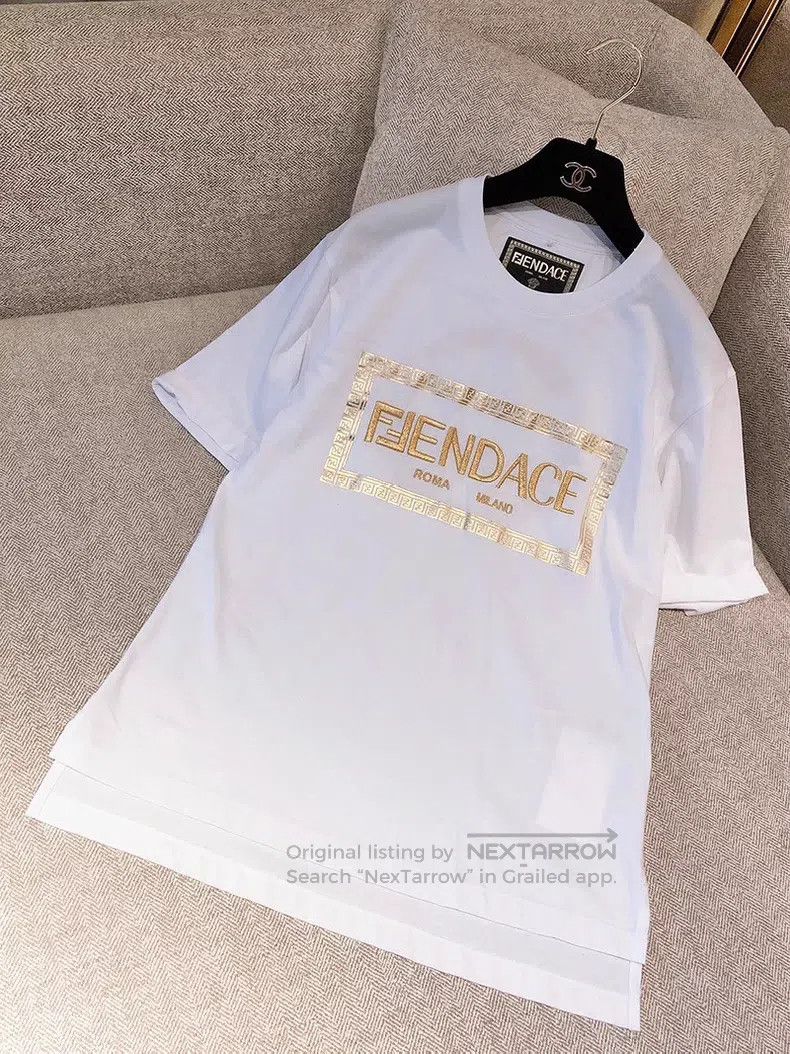 Fendi Fendi FENDACE gold thread embroidered T-shirt, XXS size Size XXS / US 00 / IT 34 - 1 Thumbnail
