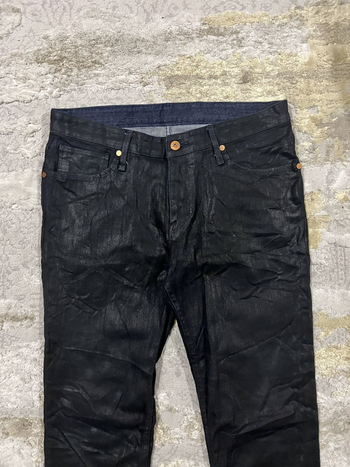 Oni Okayama Denim Dark Blue Indigo Waxed Dior Homme Denim Jeans Size US 32 / EU 48 - 7 Thumbnail
