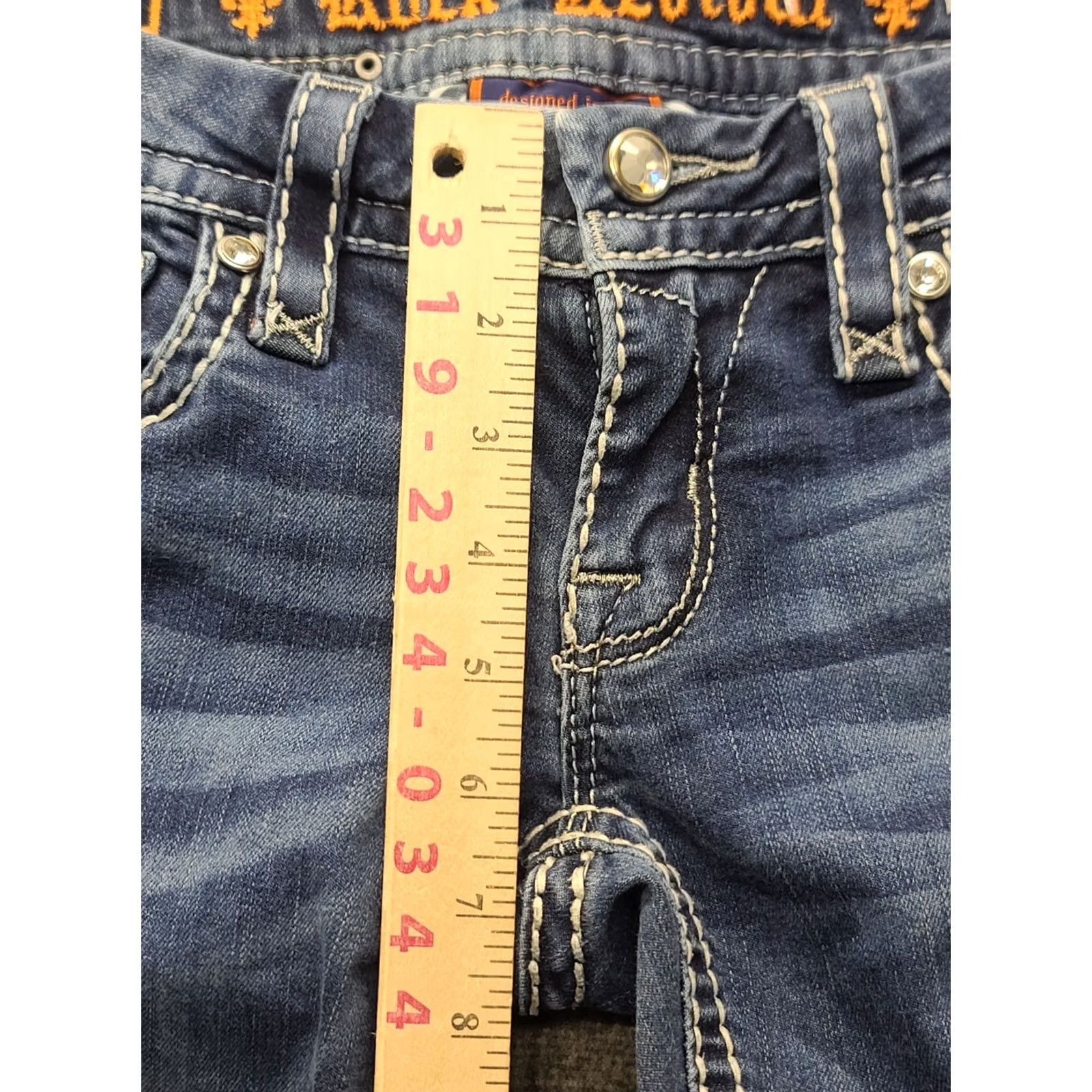 Vintage Rock Revival Jeans Womens 25x30 Sherry Skinny Fit Low Rise Distressed Stretch Denim Blue 5-Pocket Womens Rock Revival 90s Western Cowboy Y2K Shirt? Size 42" / US 20 - 6 Thumbnail