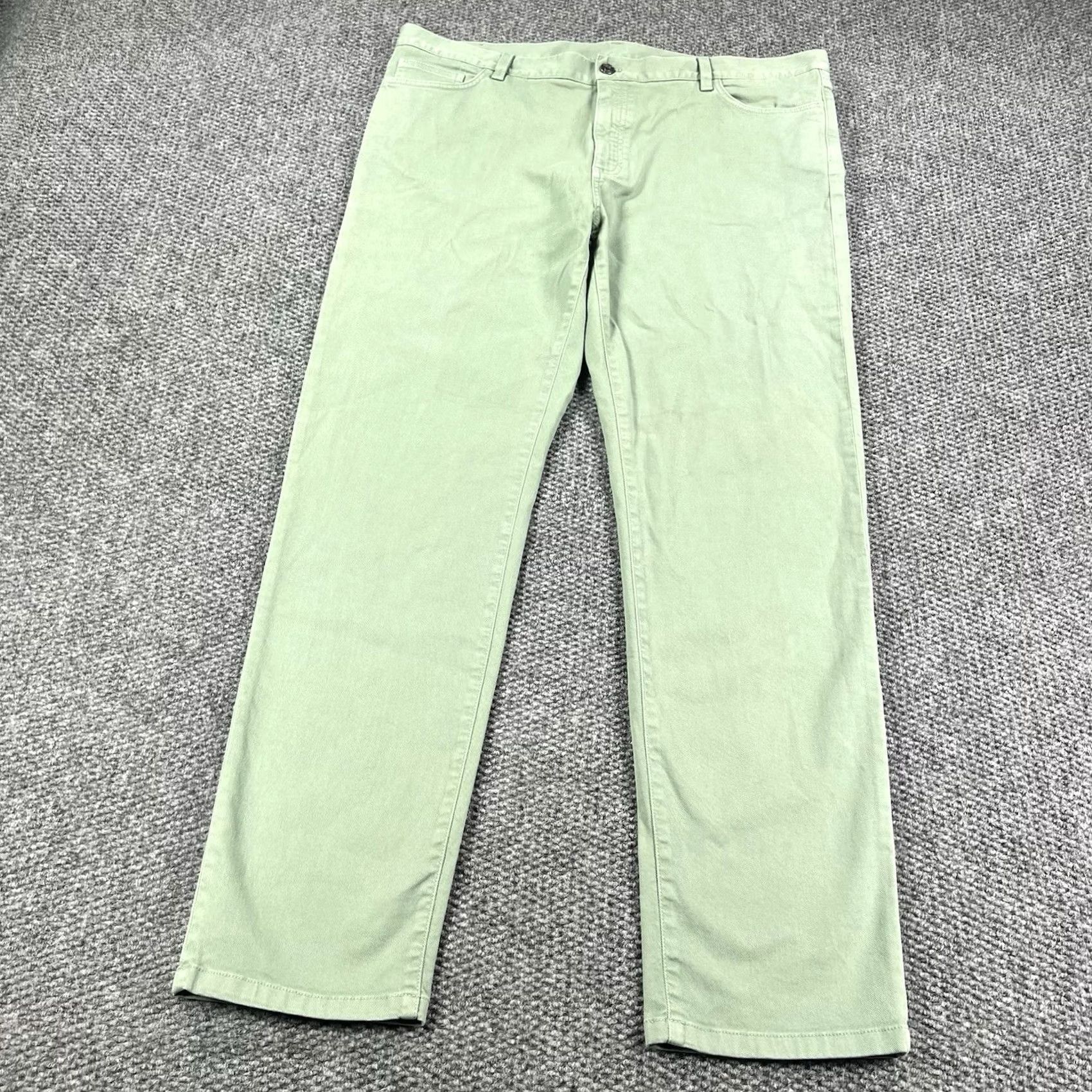 Z Zegna ZEGNA Roccia Jeans Mens 42x34 Green Stretch Cotton Straight Leg 5-Pocket Denim Size US 42 / EU 58 - 2 Thumbnail
