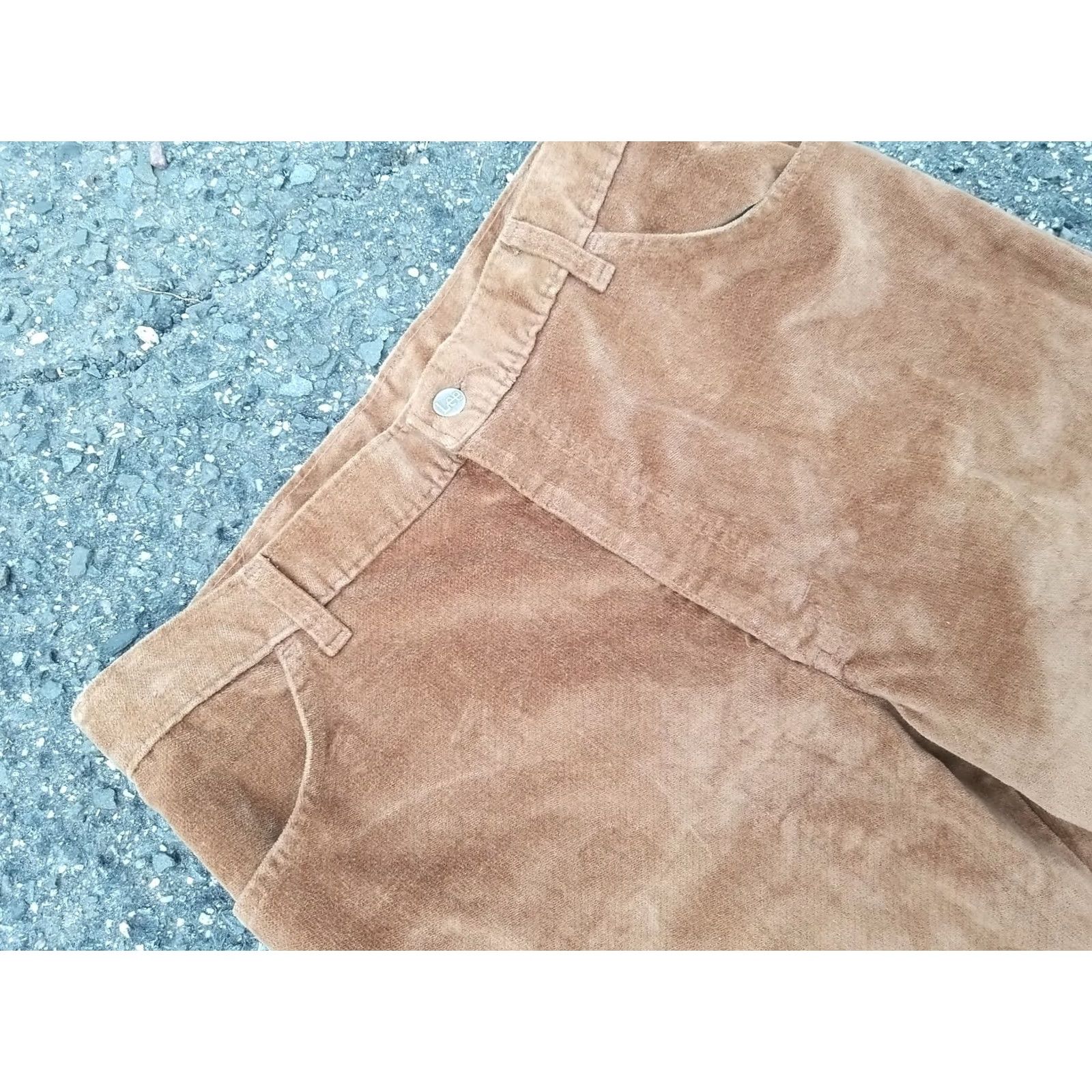 Lee VINTAGE Lee Corduroy Pants Talon FLARE BOTTOMS 36X33 HIPPY USA Brownish Sand 60s 70s Womens/Unisex True Stock Size US 36 / EU 52 - 2 Thumbnail