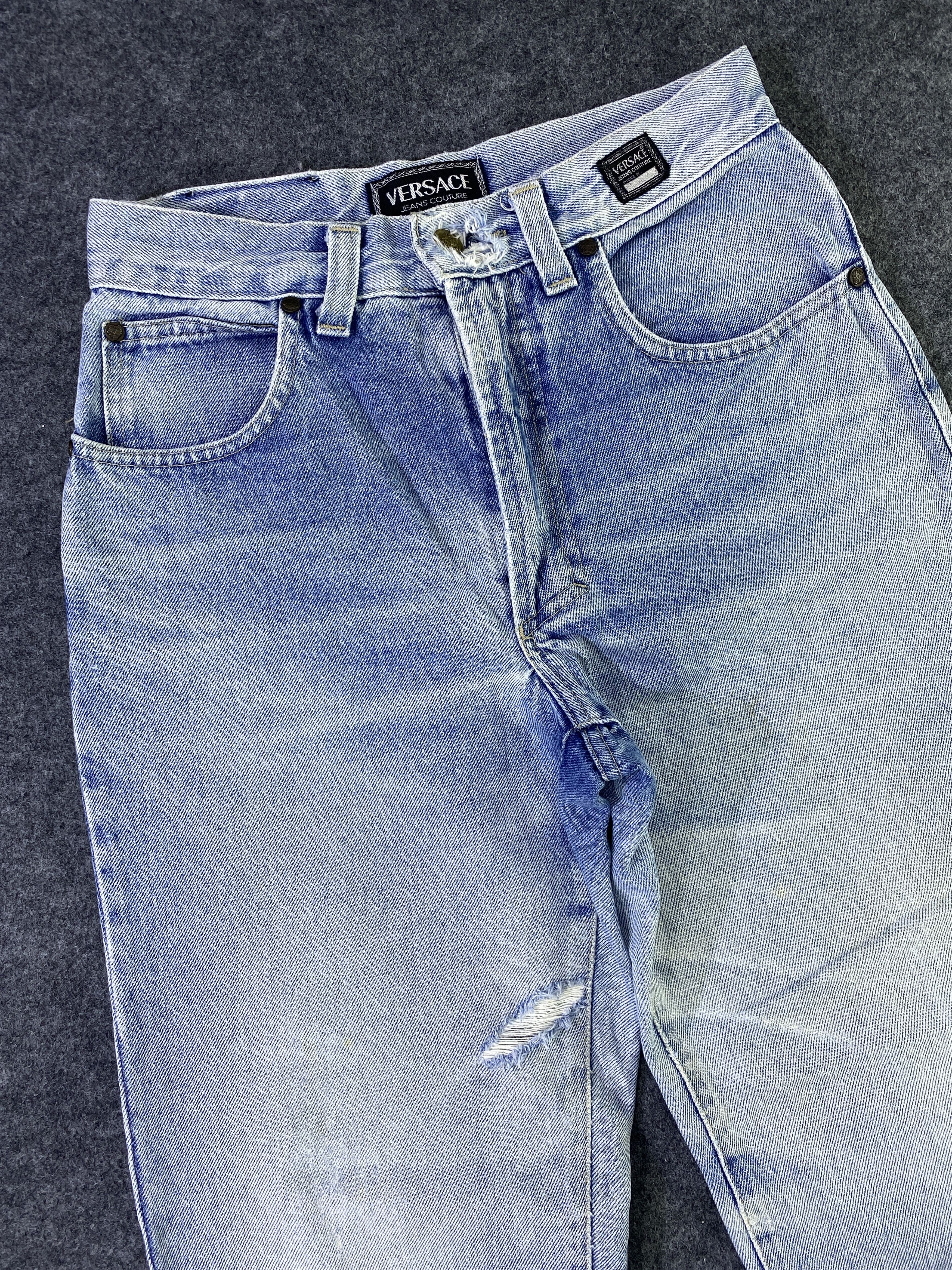 Versace Versace Distressed Blue Wash Jeans - J957 Size US 27 - 5 Thumbnail