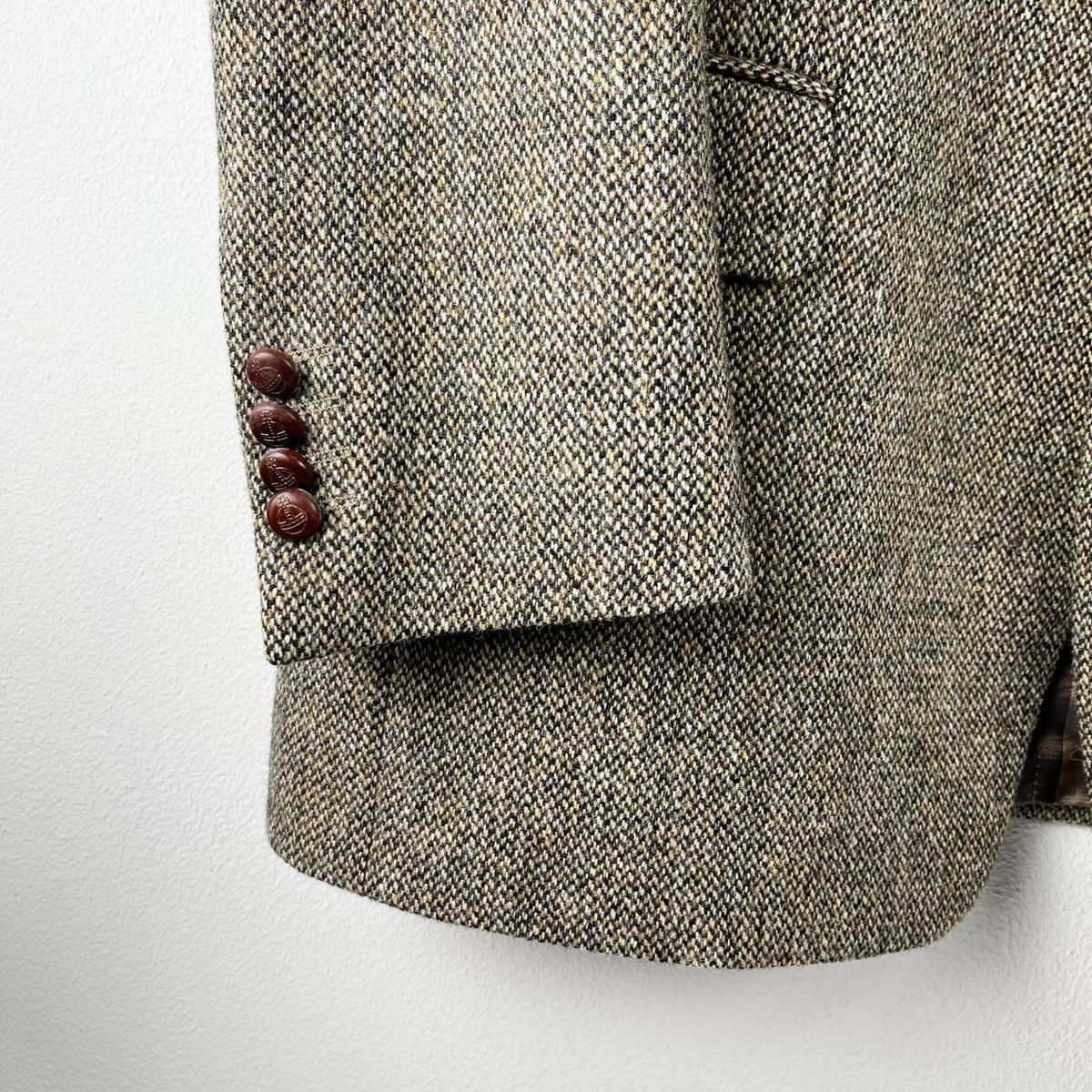 Harris Tweed × Vintage HARRIS TWEED Blazer Sport Coat Herringbone Mens size 50 Size 50R - 4 Thumbnail