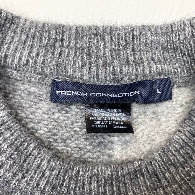 French Connection French Connection Wool Sweater Womens Large Crew Neck Gray Colorblock 8059 Size L / US 10 / IT 46 - 6 Thumbnail
