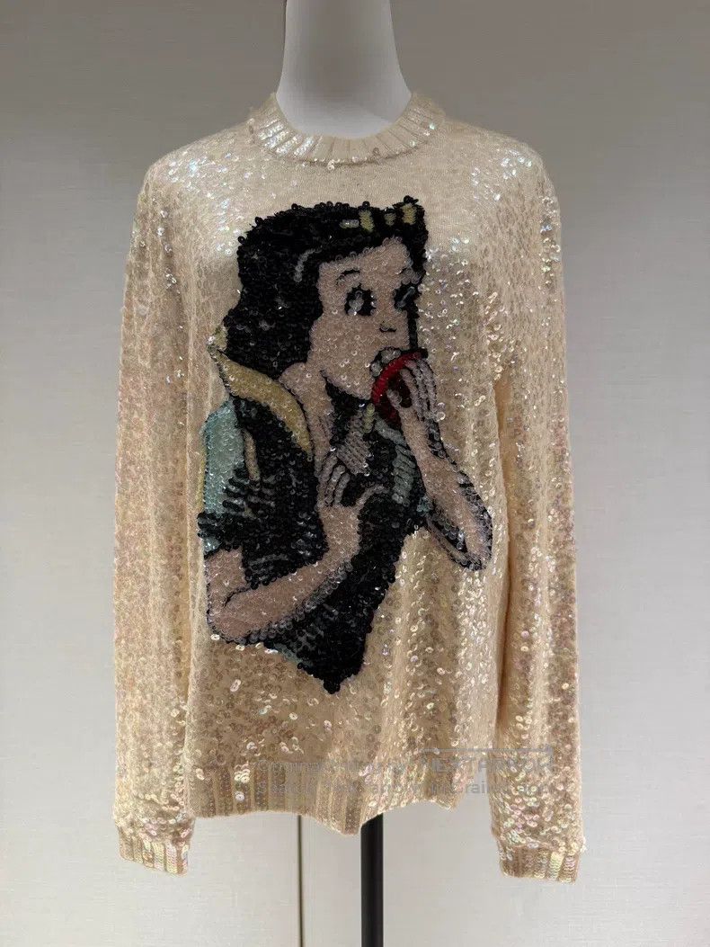Gucci Gucci Beige Snow White sequin wool round-neck long-sleeved Size M / US 6-8 / IT 42-44 - 1 Thumbnail