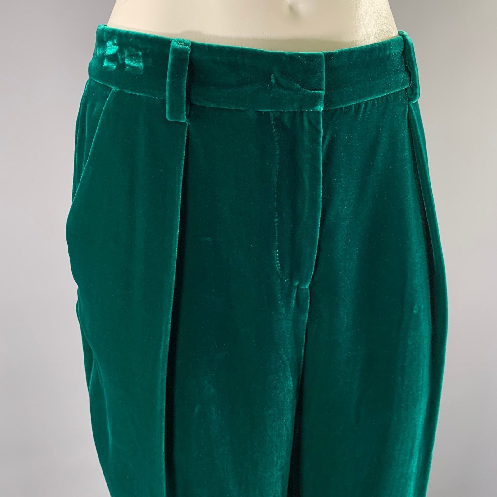 Giorgio Armani GIORGIO ARMANI Green Emerald Velvet Dress Pants Size US 30 / EU 46 - 2 Thumbnail