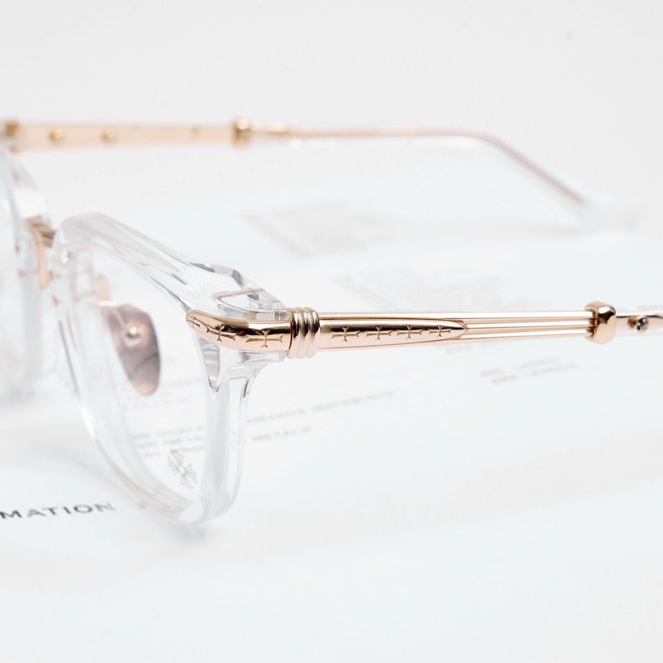 Chrome Hearts CHROME HEARTS TITANASLUVR CRYSTAL/GOLD PLATED GLASSES Size ONE SIZE - 3 Thumbnail
