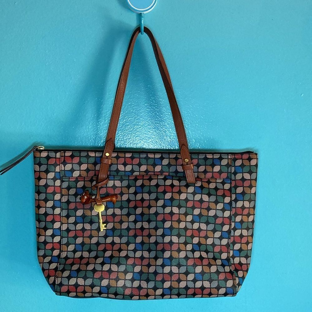 Fossil Rachel Large Tote Bag in Multi Color Pattern 12 X 14 X