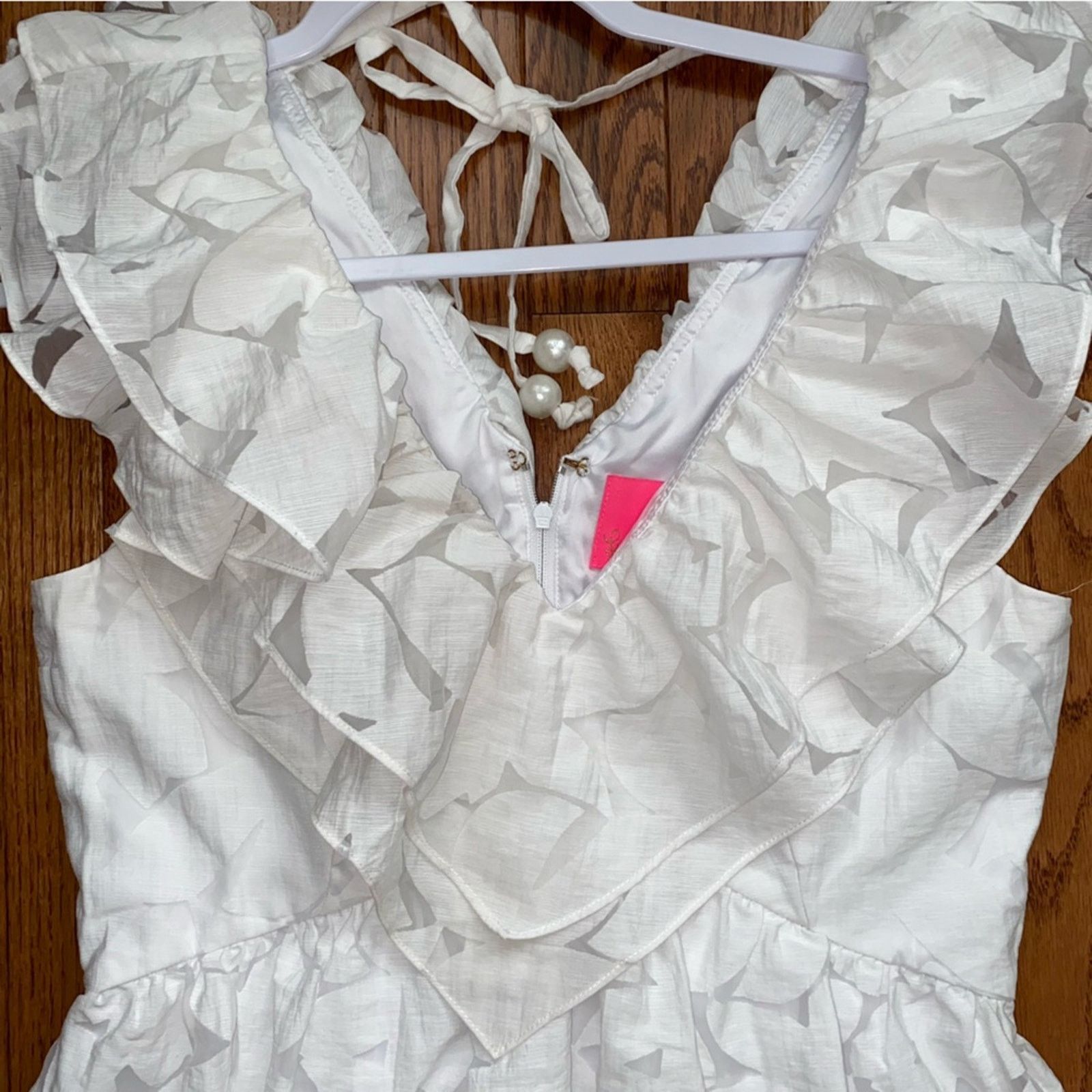 Lilly Pulitzer Lilly Pulitzer $278 Ritamarie White Ruffle Mini Dress 2 Size XS / US 0-2 / IT 36-38 - 7 Thumbnail