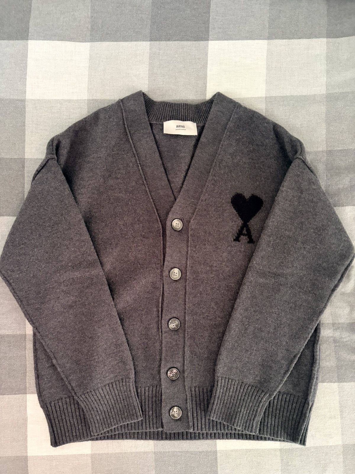 AMI Ami De Couer Unisex Grey Cardigan Size US L / EU 52-54 / 3 - 1 Thumbnail