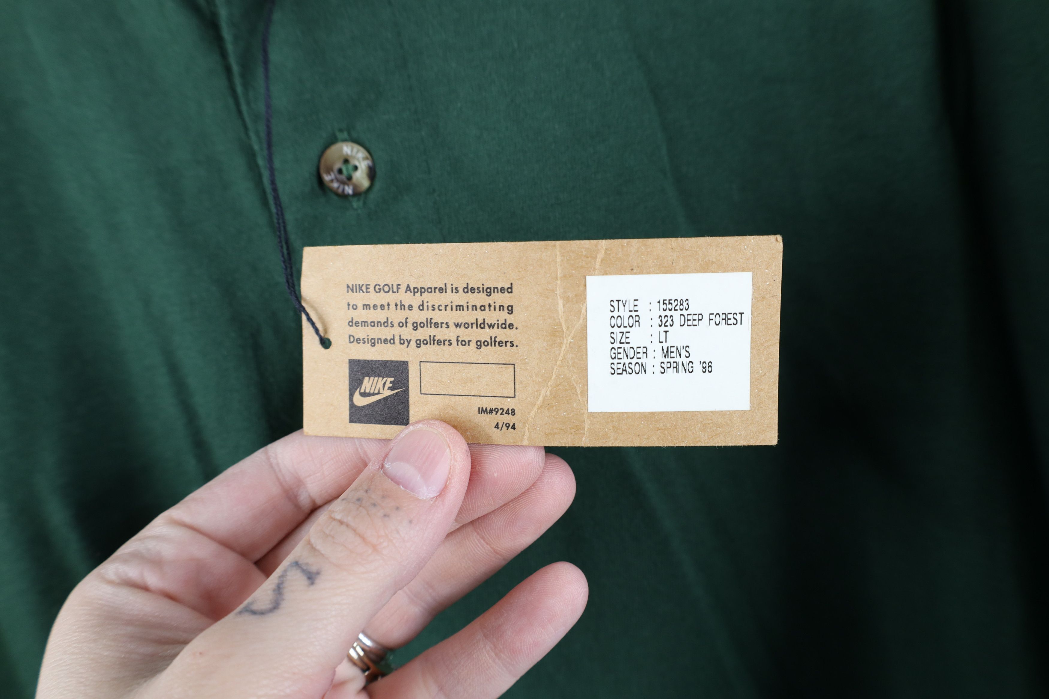 Nike × Vintage Deadstock Vintage 90s Nike Golf Collared Polo Shirt Green Size US L / EU 52-54 / 3 - 5 Thumbnail