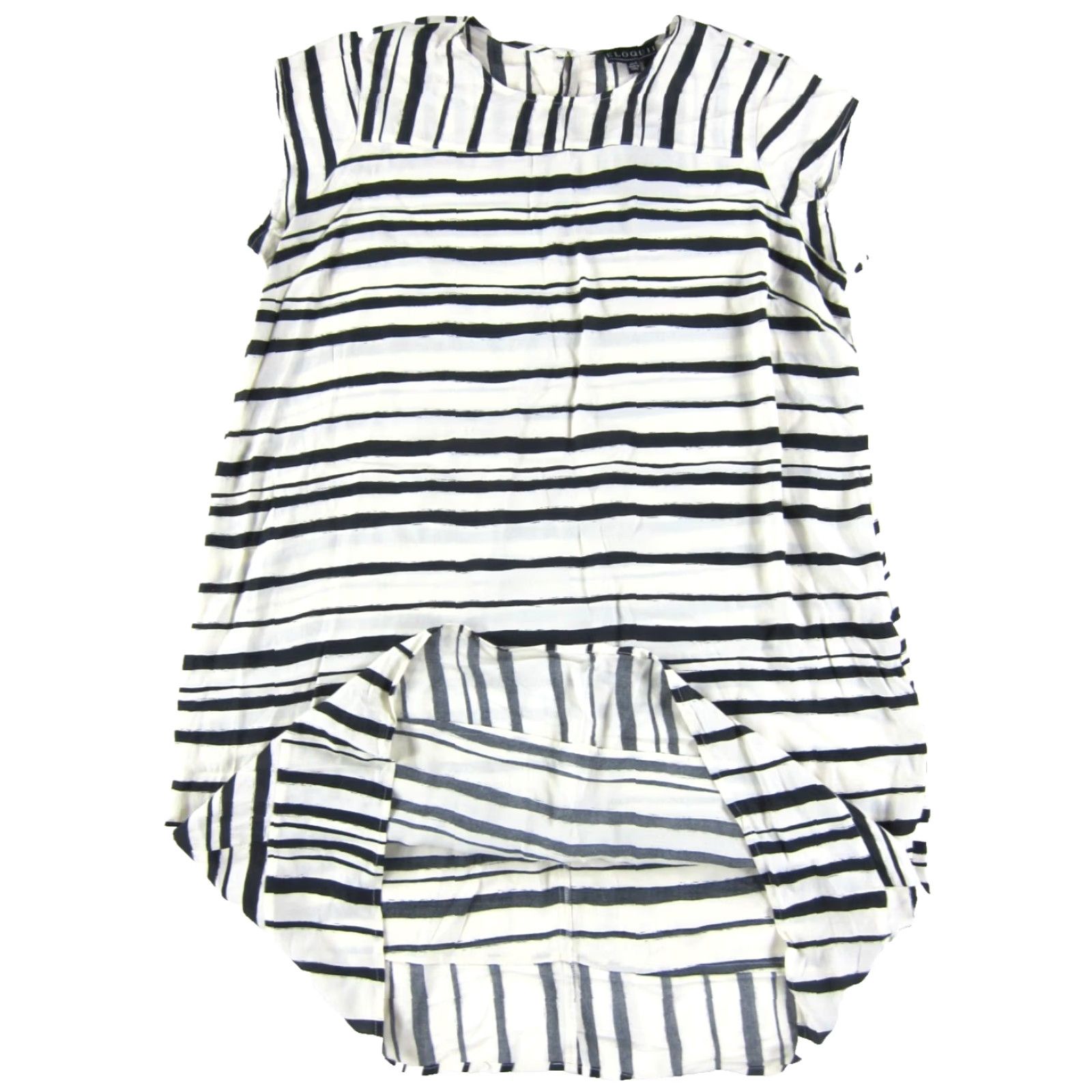 Vintage NWT Eloquii Ivory Black Stripe Tunic Cap Sleeve Tunic Smock Dress Size 14/16 Size XL / US 12-14 / IT 48-50 - 5 Thumbnail