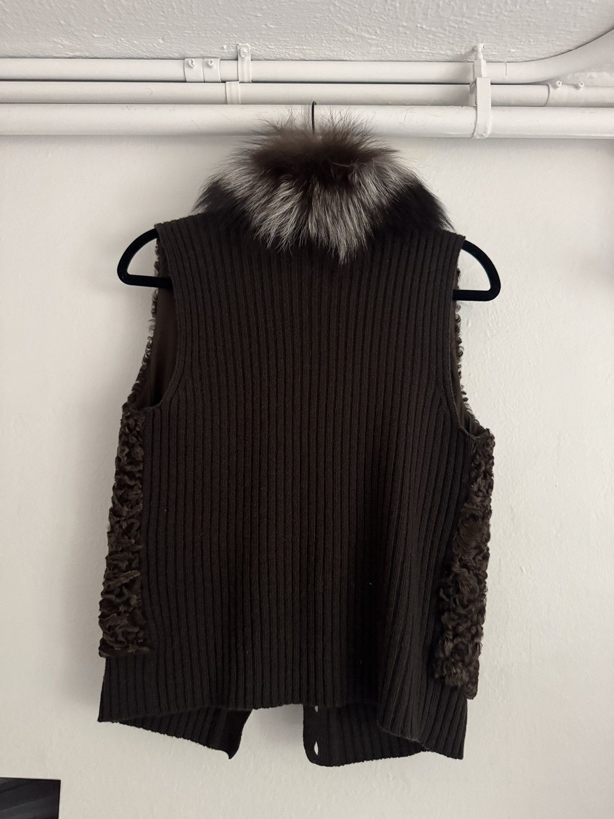 Prada Prada FW 2000 Knit Fur Front Panel Vest w/ Fox Fur Collar Size S / US 4 / IT 40 - 2 Thumbnail