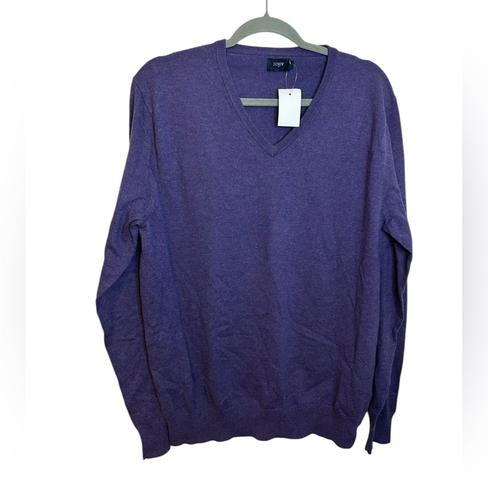 J.Crew J. Crew Men's Purple Cotton Harbor V-Neck Sweater Size US L / EU 52-54 / 3 - 1 Thumbnail
