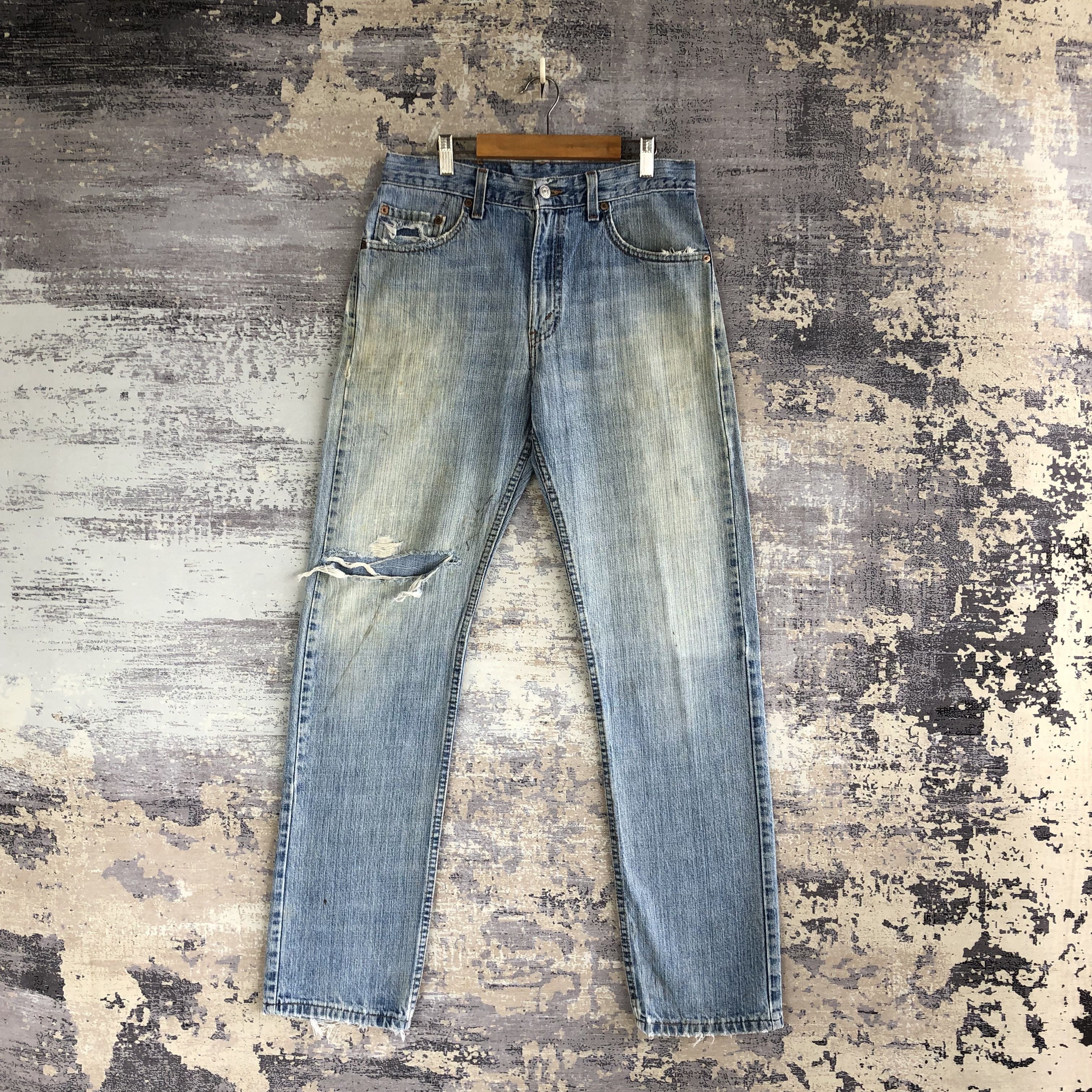 Vintage Levis 505 Distressed Sun Faded Jeans Levi's Denim