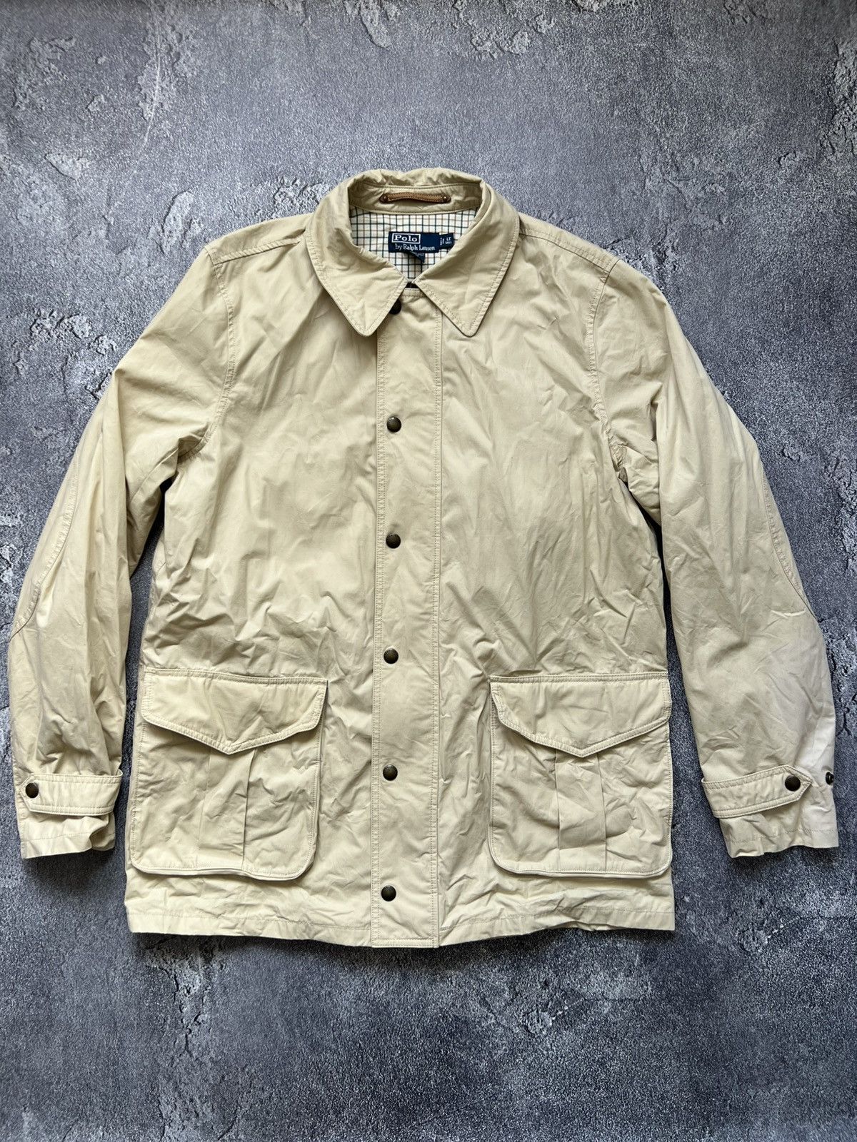 Polo Ralph Lauren × Ralph Lauren × Vintage Polo by Ralph Lauren Vintage Beige Cotton Mac Coat Jacket Size US L / EU 52-54 / 3 - 1 Thumbnail