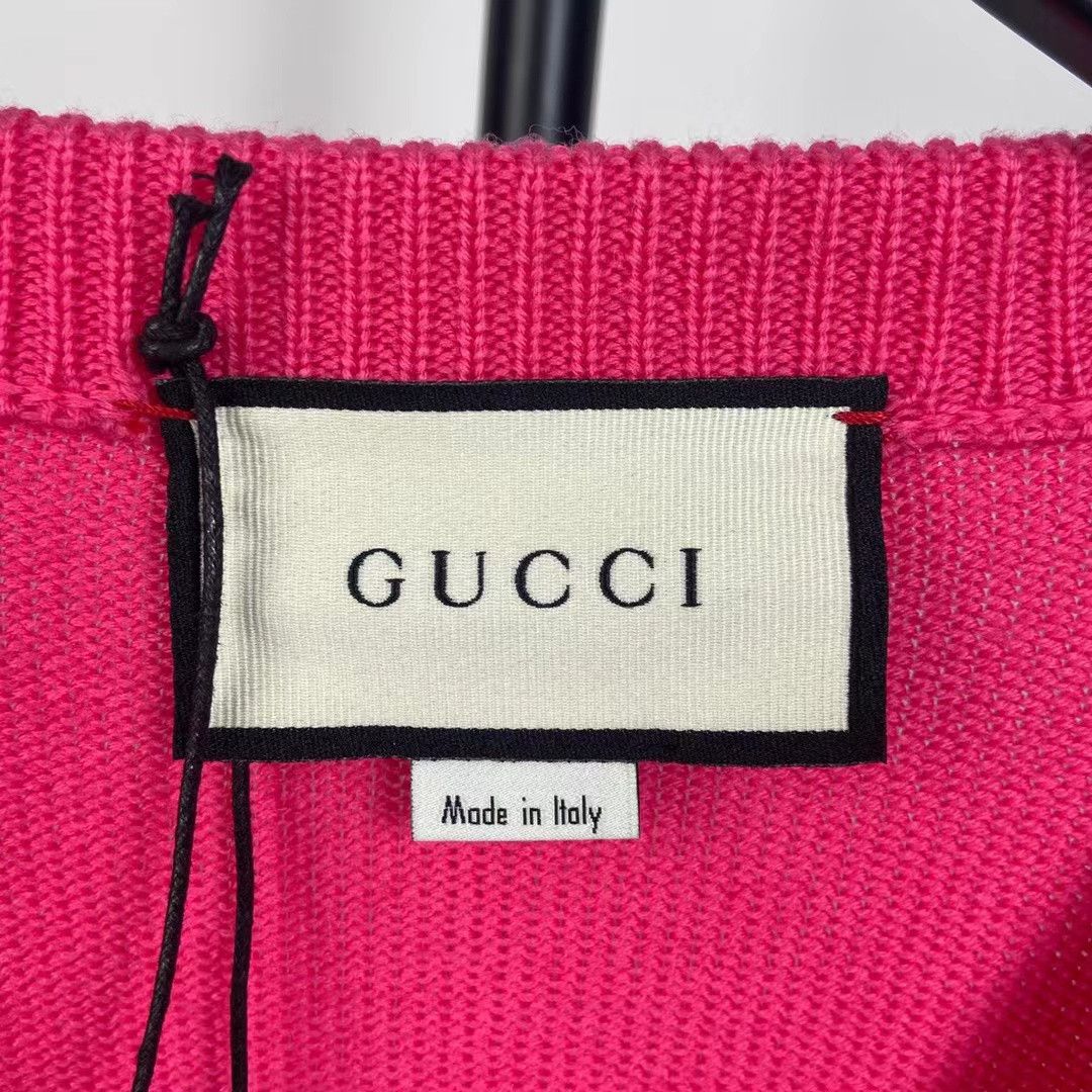 GUCCI pink checkered sweater