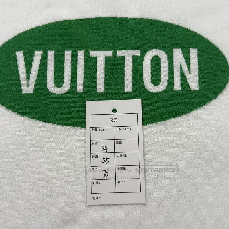 Louis Vuitton Louis Vuitton White and green slogan knitted short sleeve Size US M / EU 48-50 / 2 - 5 Thumbnail