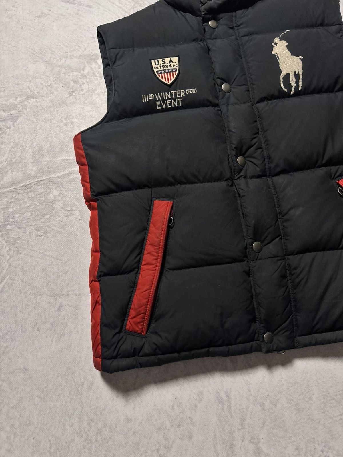 Polo Ralph Lauren × Vintage 00s Ralph Lauren by Polo Oversize USA Down Vest Drill Y2K Size US M / EU 48-50 / 2 - 5 Thumbnail