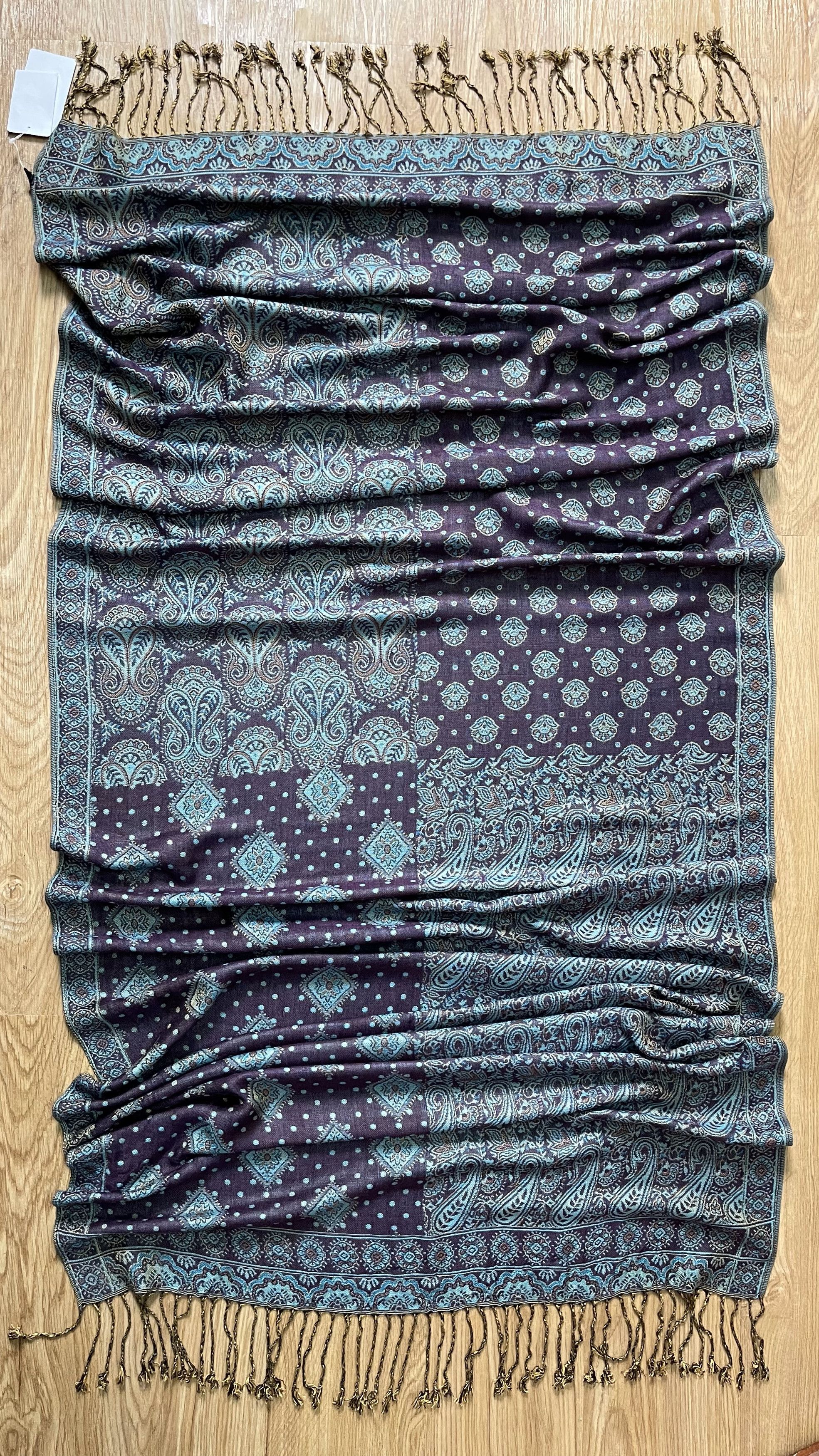 Vintage Vintage Big Size Scarves, Large-Sized Wrap - 6079 Size ONE SIZE - 8 Thumbnail