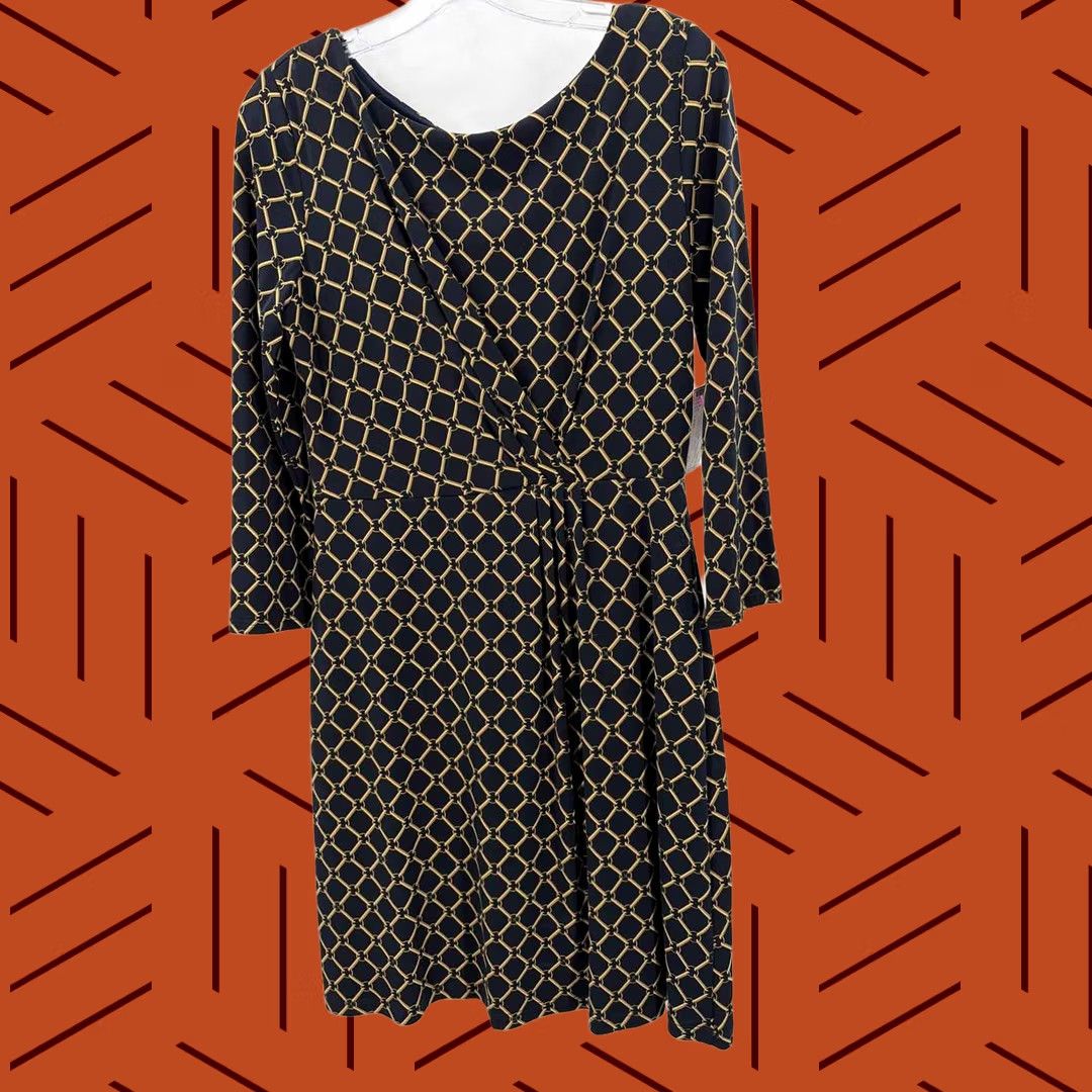 Vintage Gilli Dress Navy Large Knee Length Long Sleeve Pre-Owned Size L / US 10 / IT 46 - 1 Thumbnail