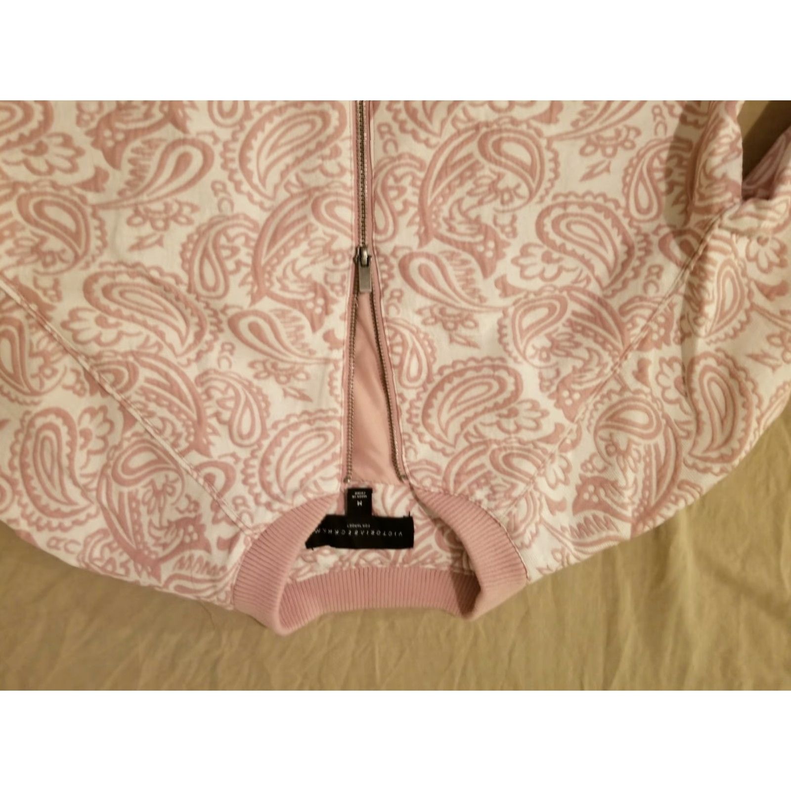 Vintage Womens Victoria Beckham Jacket M Medium Pink Cotton Bomber Jacket Womens M Pink Victoria Beckham Jacket Size M / US 6-8 / IT 42-44 - 3 Thumbnail