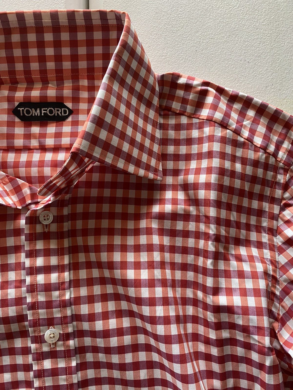 Tom Ford Tom Ford strawberry gingham check shirt 17 43e NWOT Size US L / EU 52-54 / 3 - 10 Thumbnail