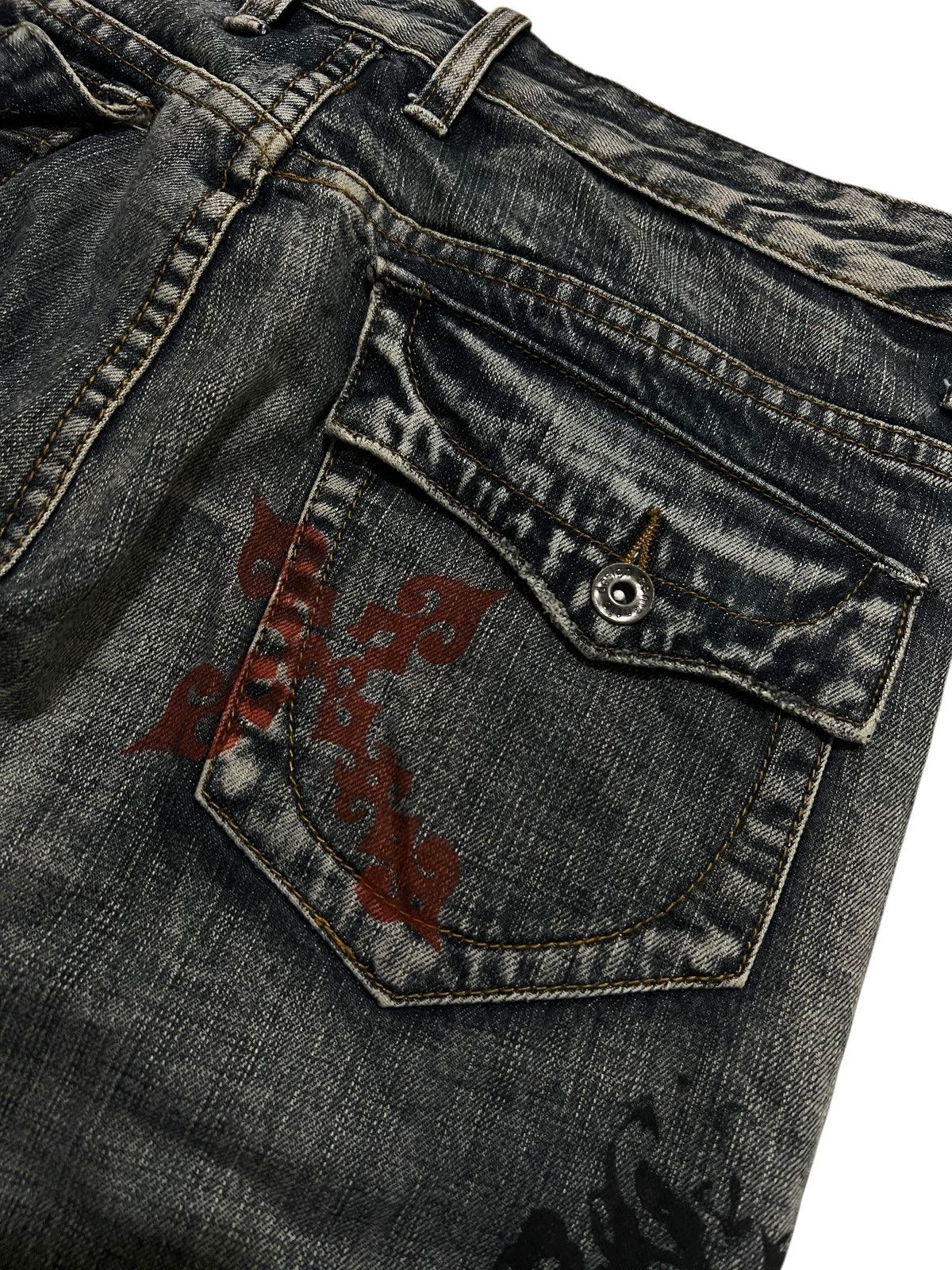 If Six Was Nine Semantic design tattoos washed flared pants Size US 30 / EU 46 - 12 Thumbnail