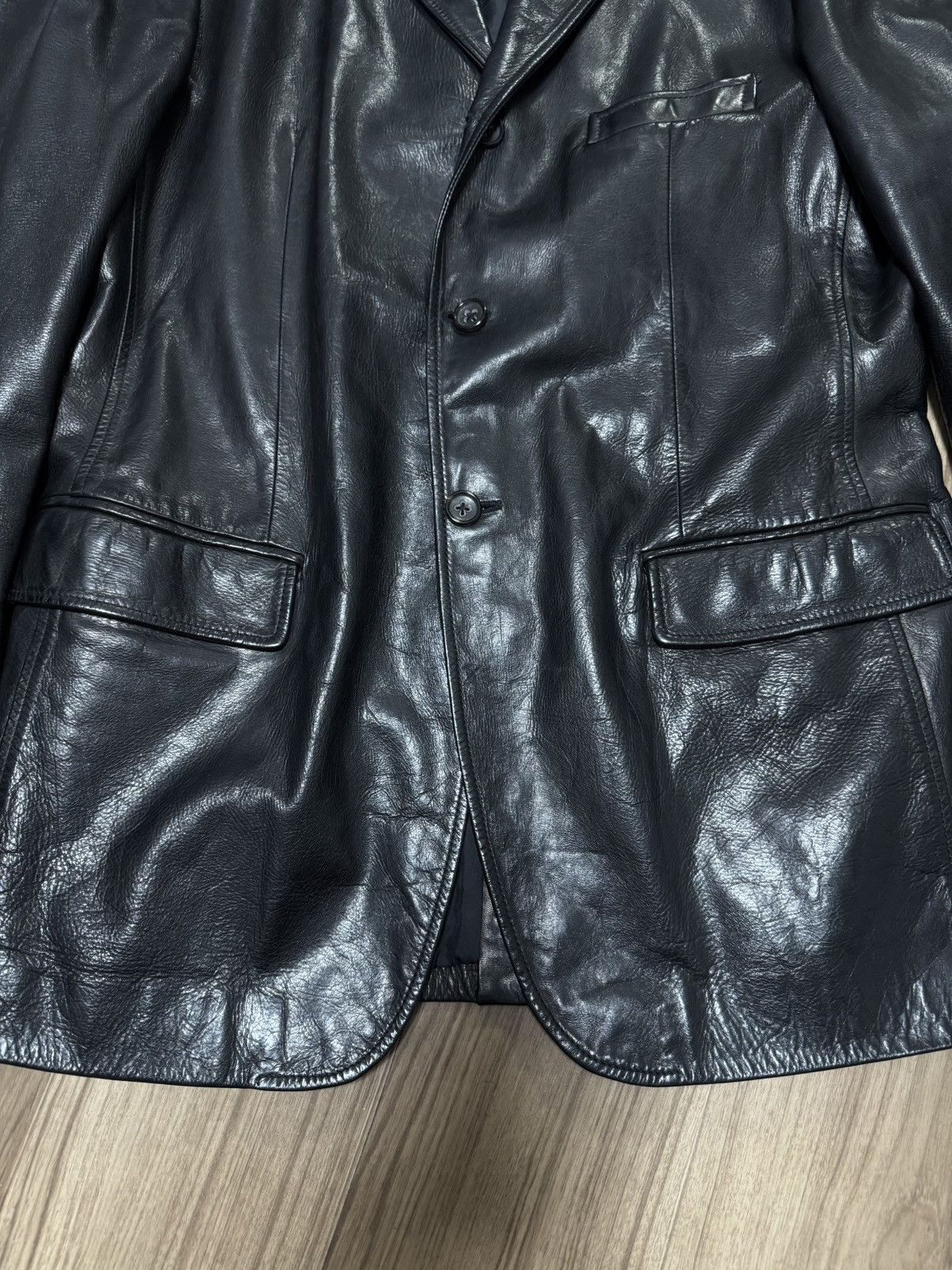 Jil Sander Jil Sander Leather Blazer (Raf Simons Era) Size US L / EU 52-54 / 3 - 3 Thumbnail