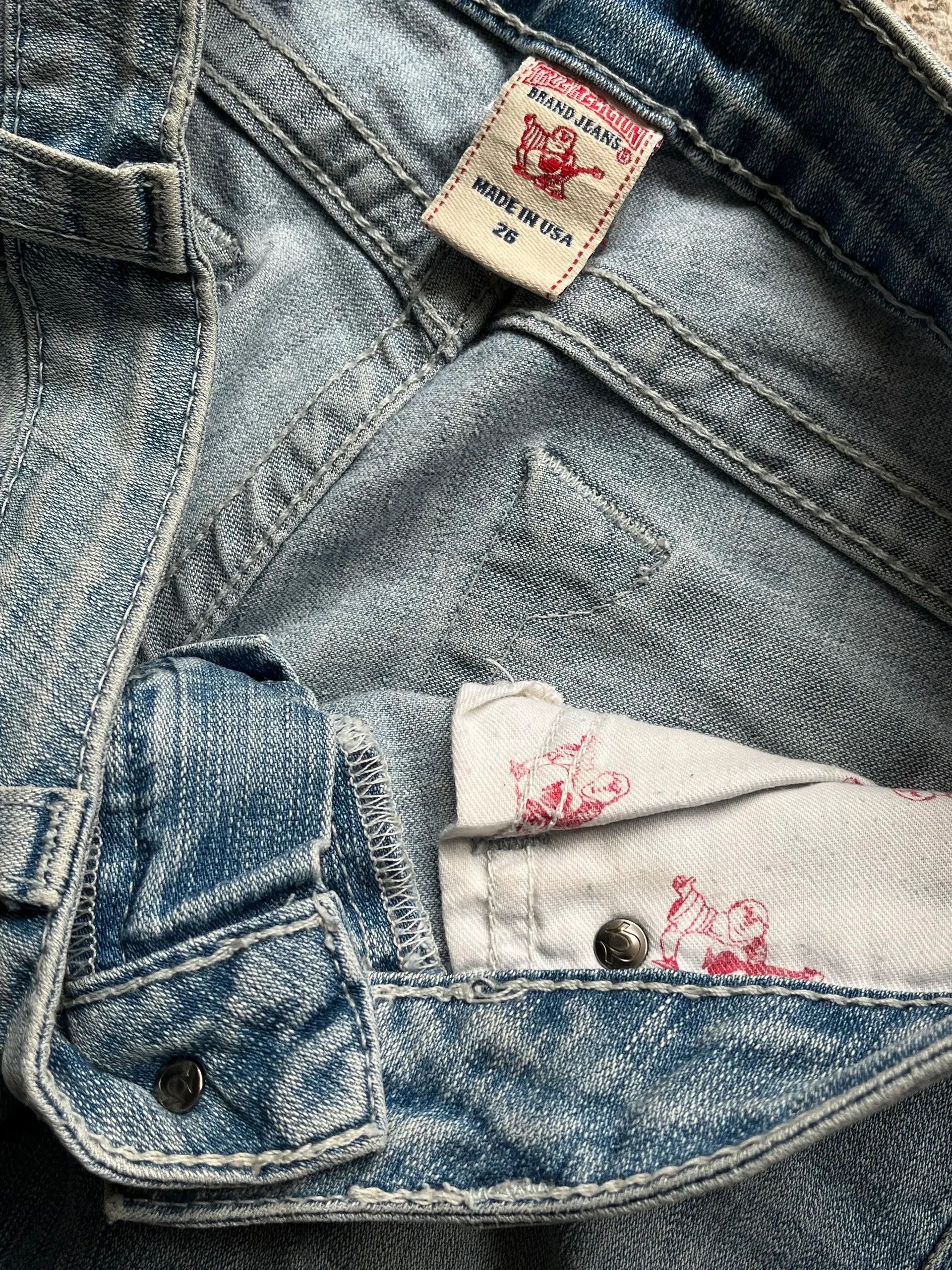 True Religion True Religion Made in USA Slim Fit Jeans Denim Sz W 26 Size 26" / US 2 / IT 38 - 9 Thumbnail